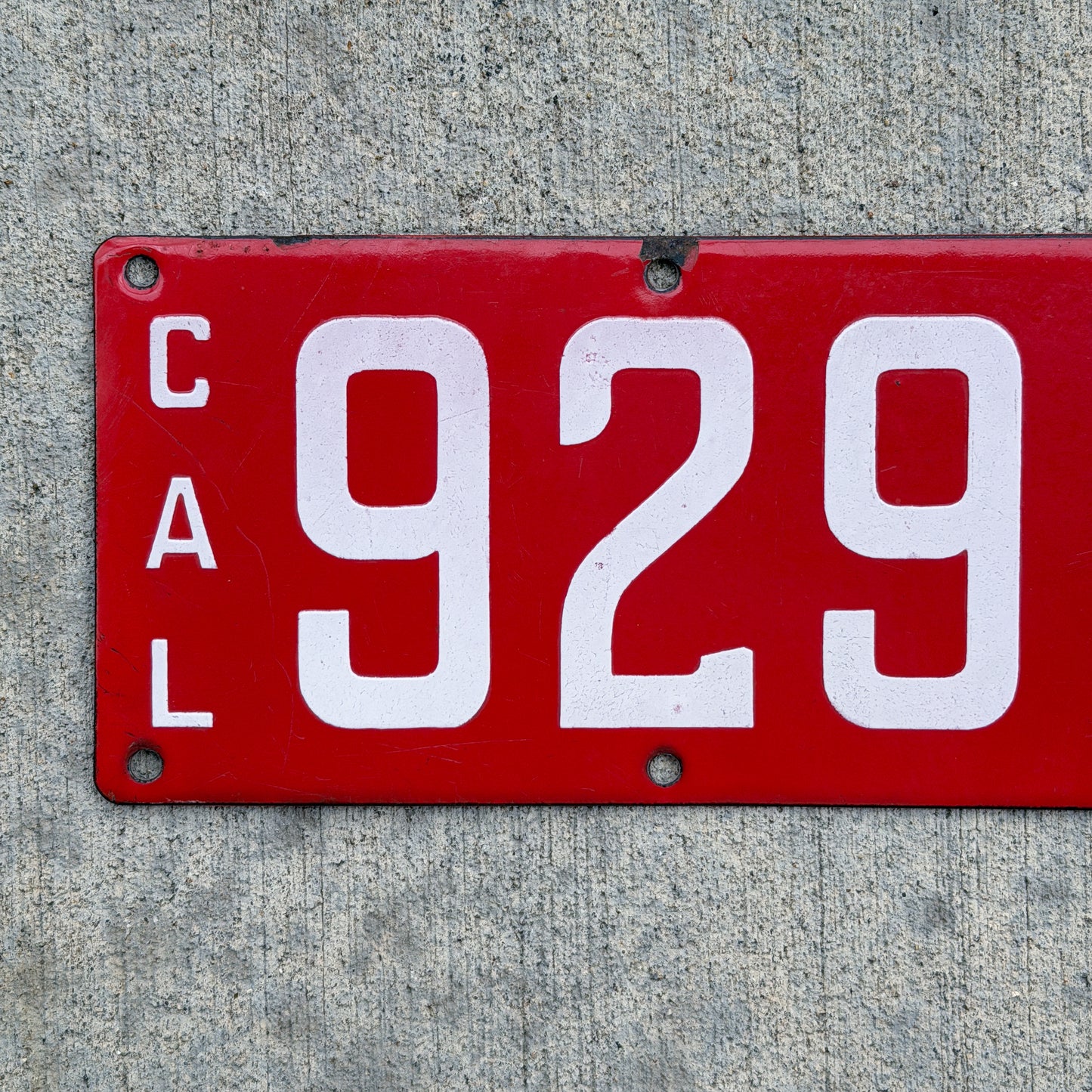 1914 California Porcelain License Plate Auto Tag High Quality 92978