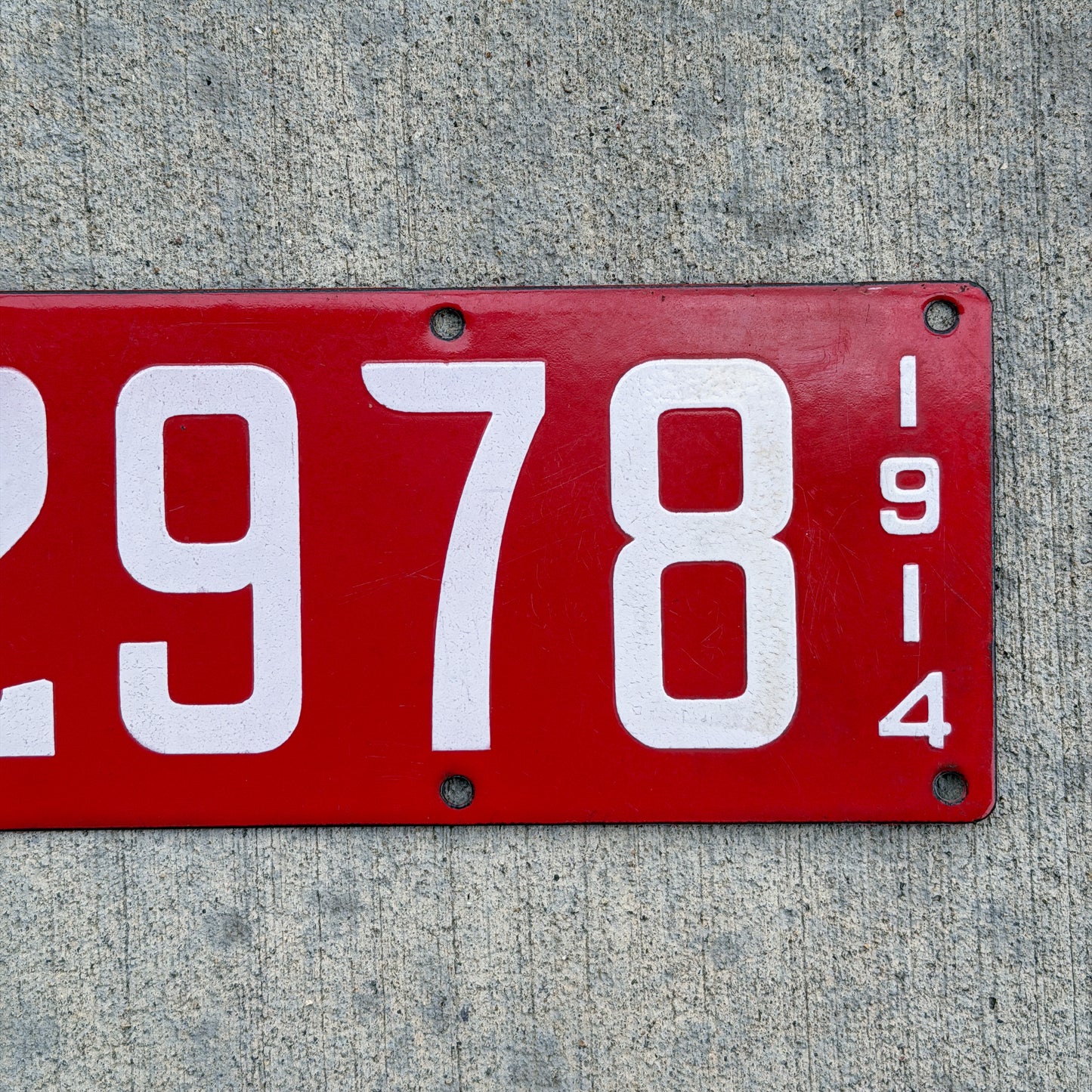 1914 California Porcelain License Plate Auto Tag High Quality 92978