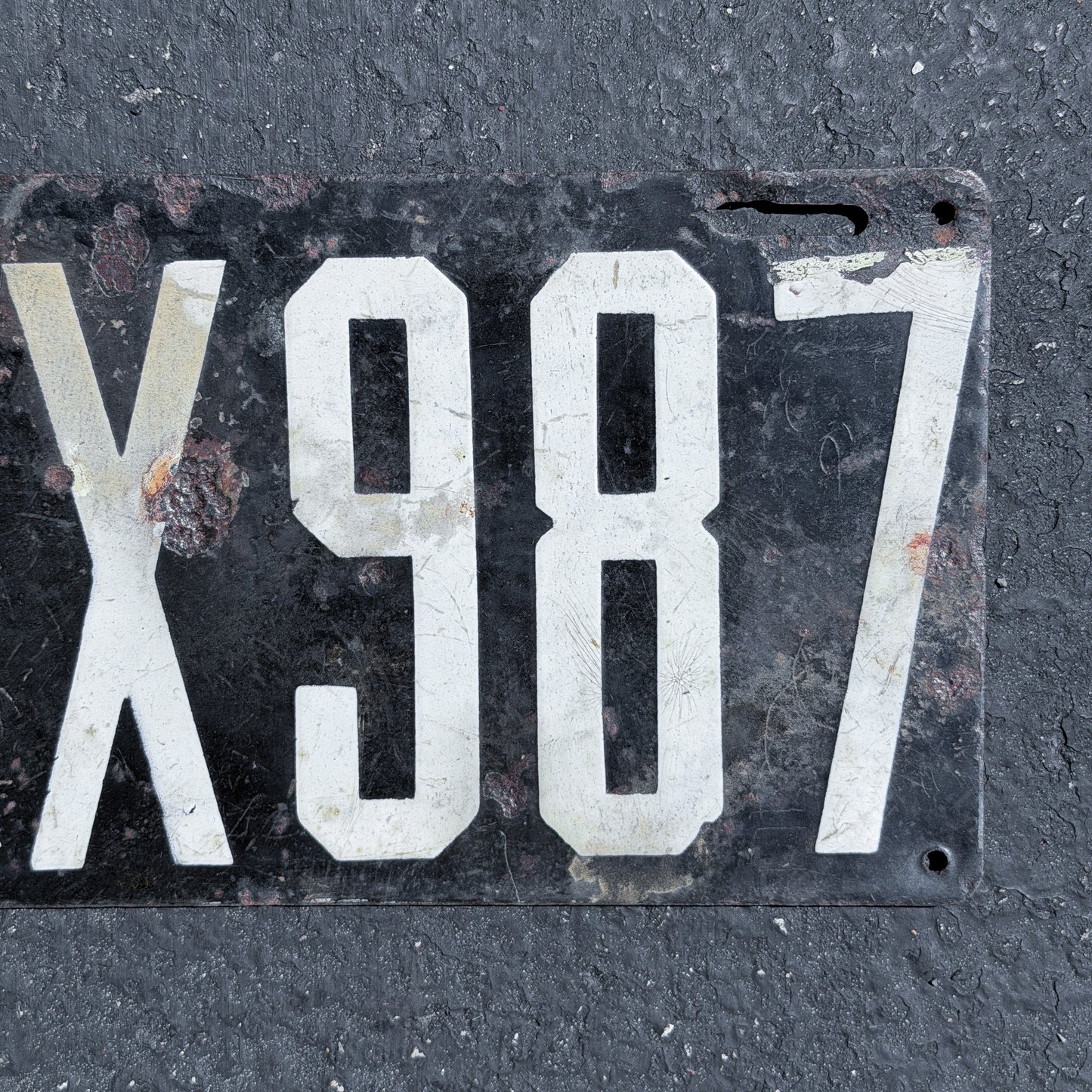1914 Pennsylvania Porcelain Dealer License Plate Auto Tag X 987