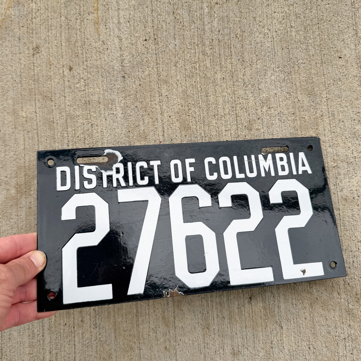 1915 Washington DC Porcelain License Plate Auto Tag High Quality 27622