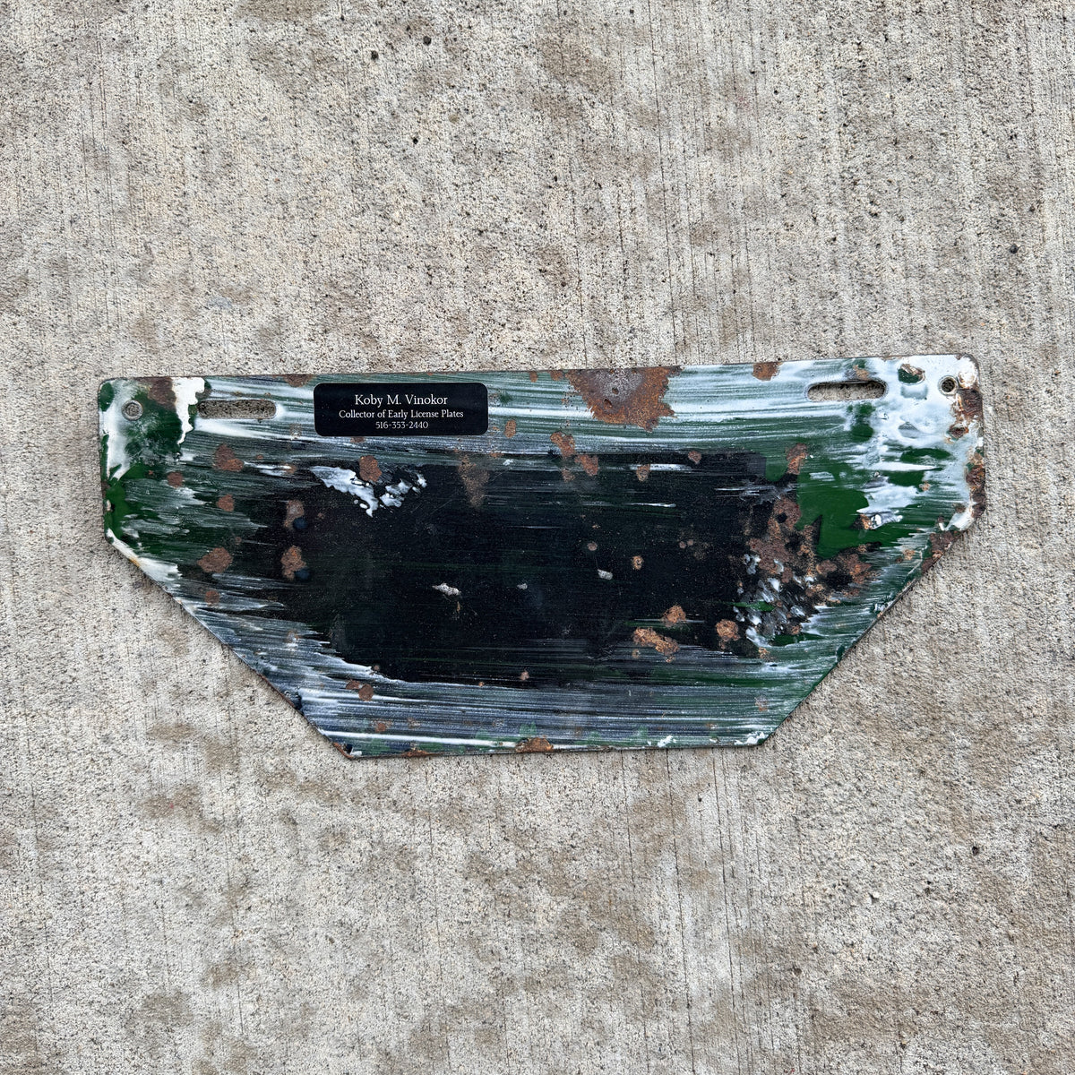 1916 New Hampshire Porcelain Visitor License Plate Auto Tag Non Resident Low Number Two Digit 12