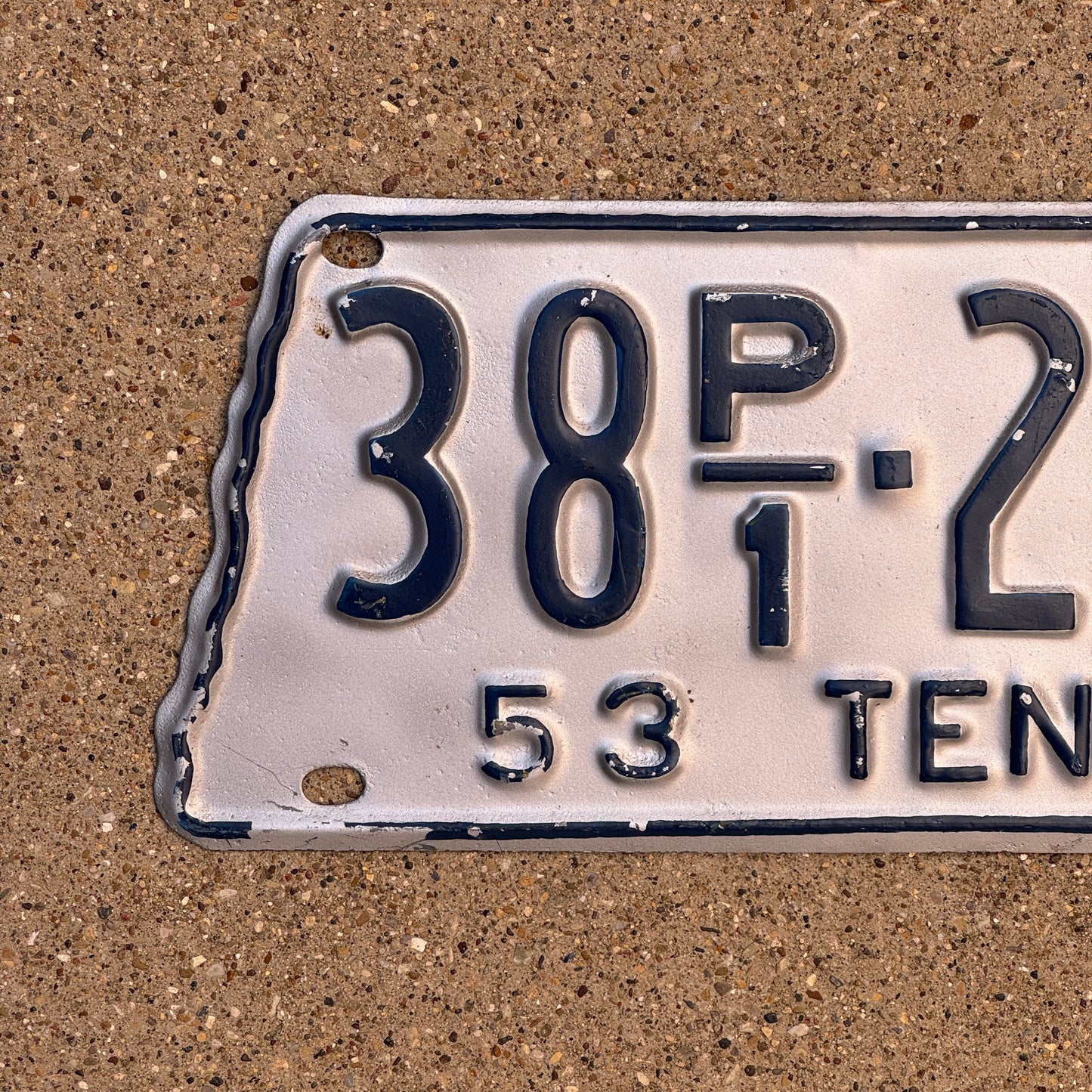1953 Tennessee Truck License Plate Auto Tag State Shape 38 P1 276