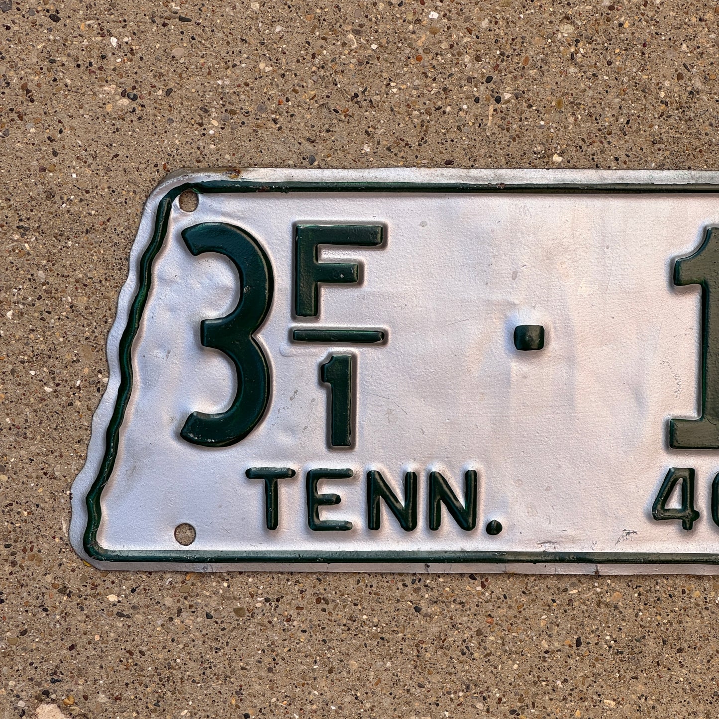 1946 Tennessee Farm License Plate Auto Tag State Shape Lucky 13 3 F1 13
