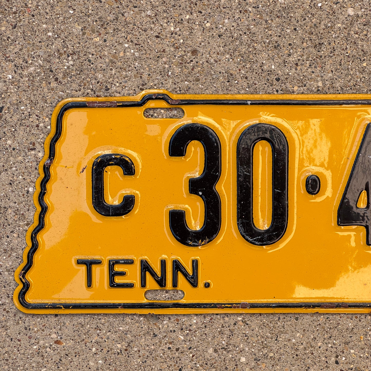1937 Tennessee License Plate Auto Tag State Shape C 30 464