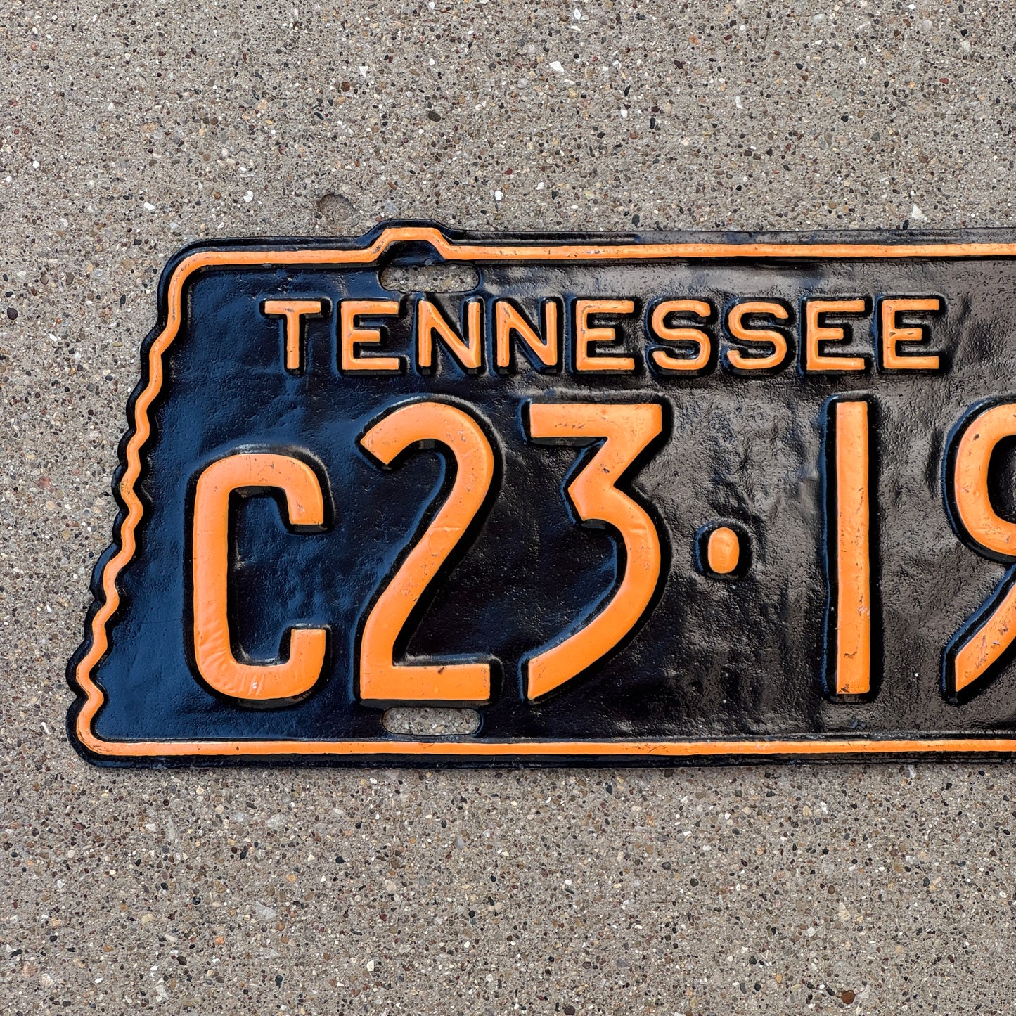 1936 Tennessee Truck License Plate Auto Tag State Shape C 23 199
