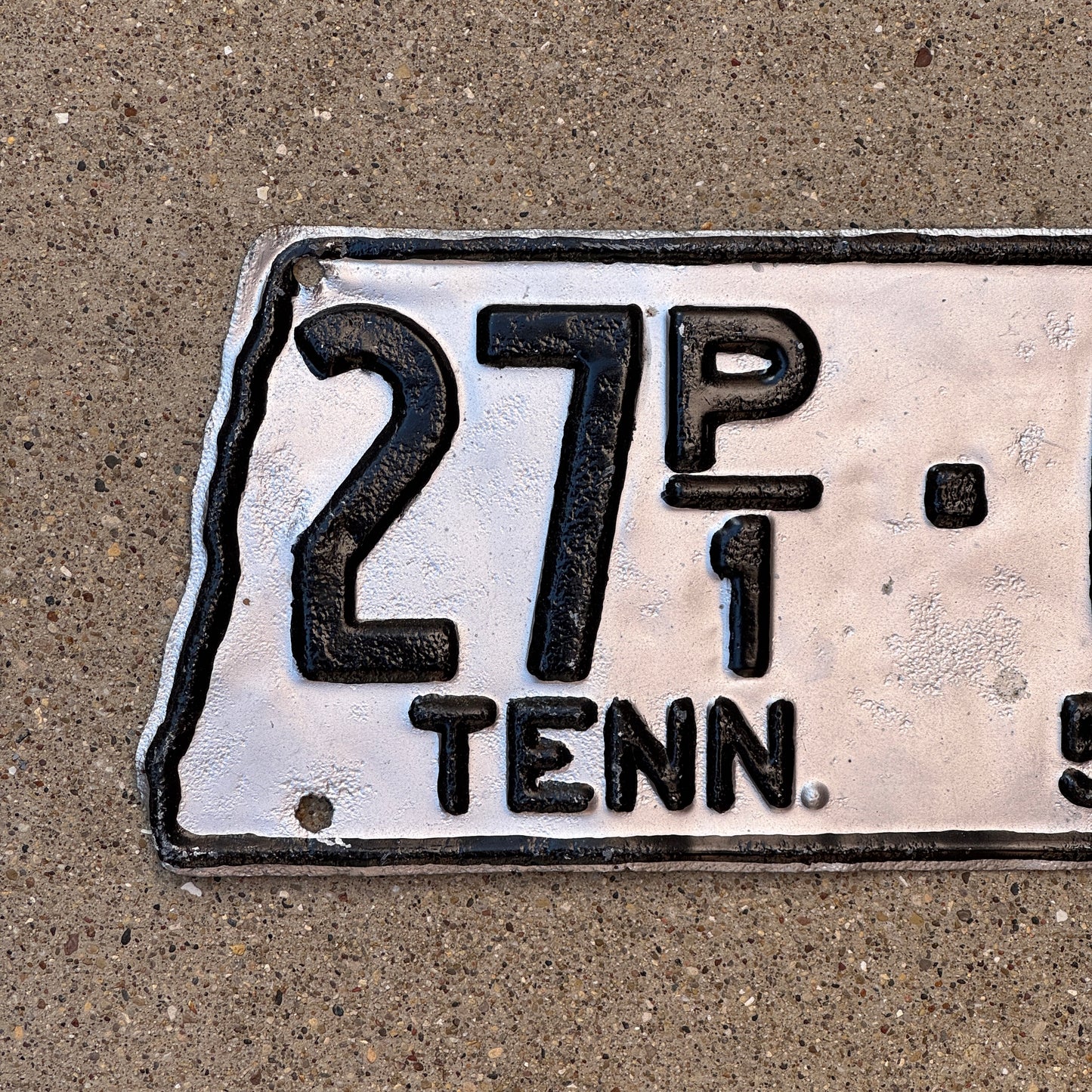 1950 Tennessee Truck License Plate Auto Tag State Shape 27 P1 65