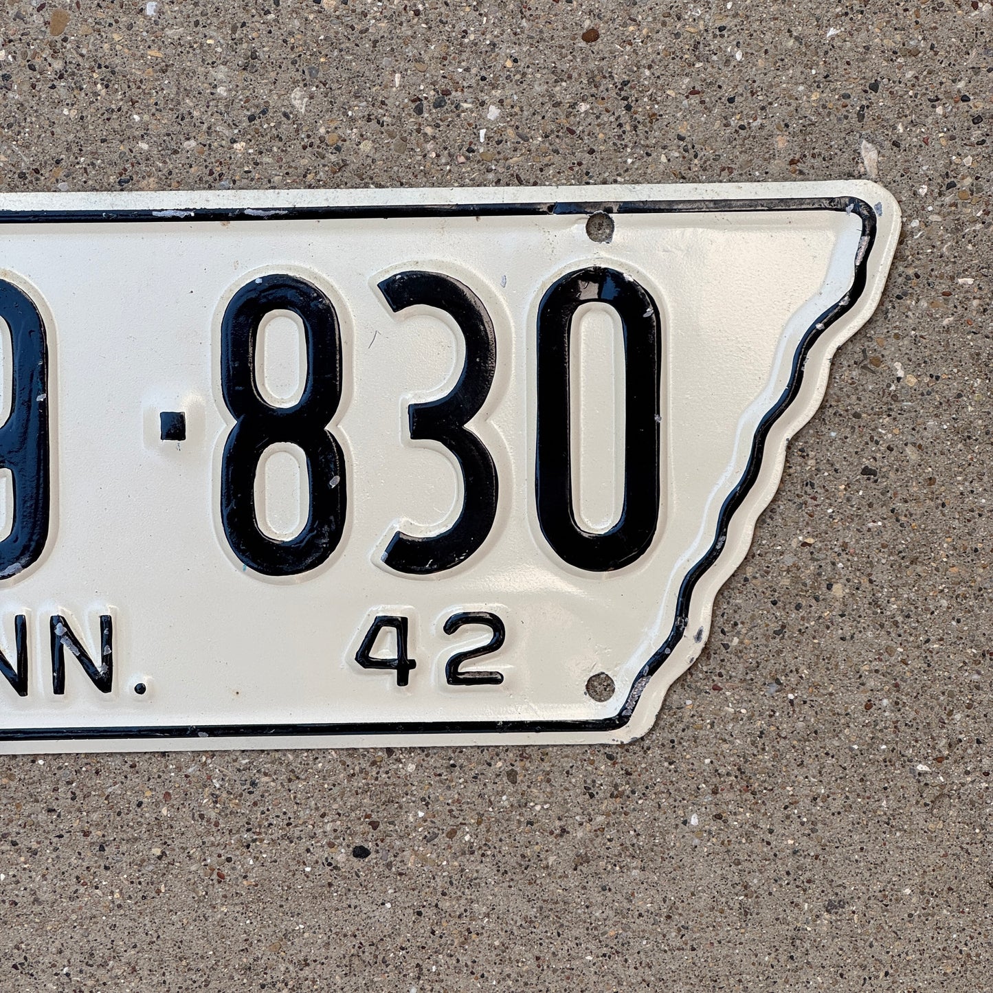 1942 Tennessee License Plate Auto Tag State Shape 59 830