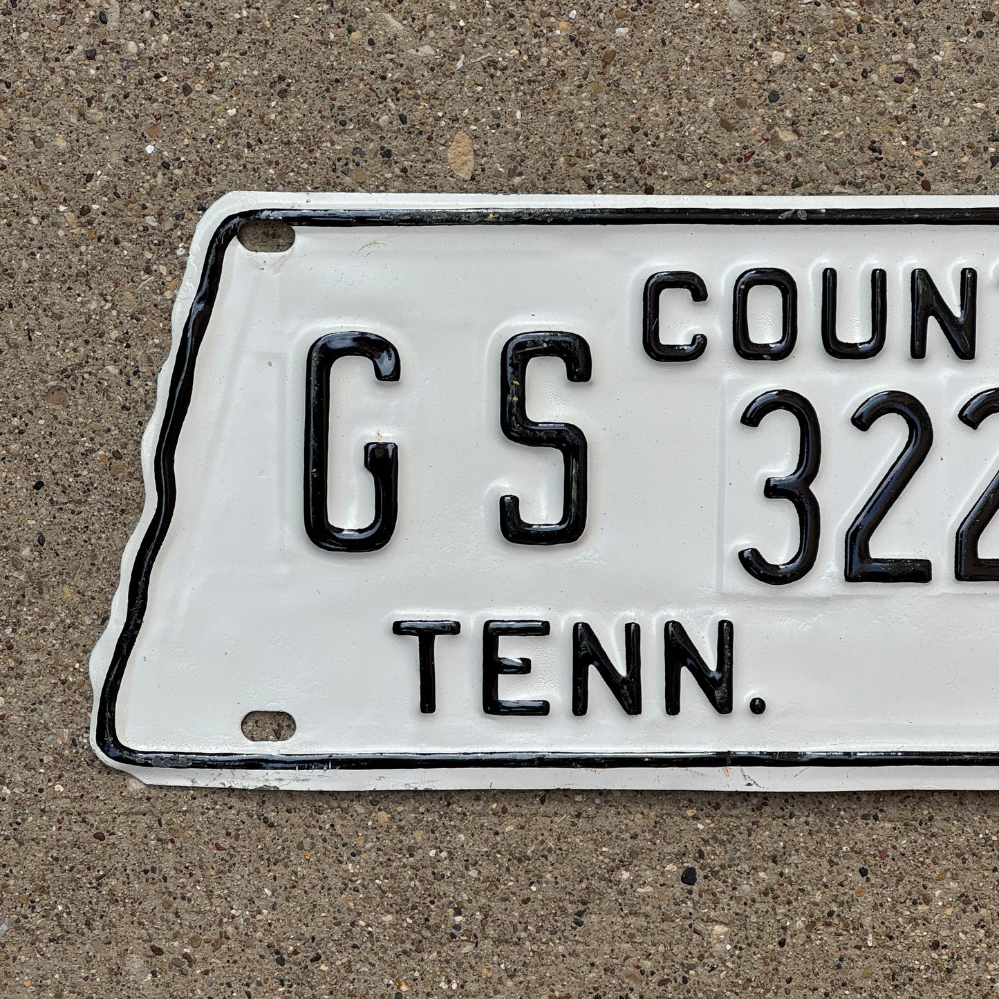 1956 Tennessee County License Plate Auto Tag State Shape GS 3227