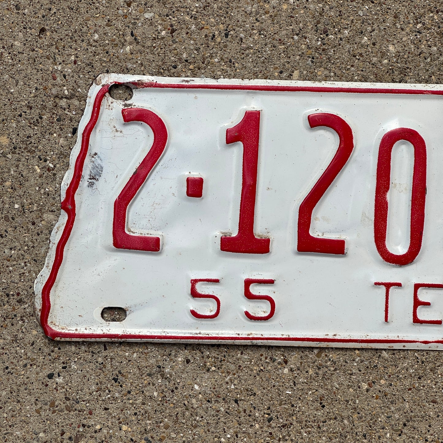 1955 Tennessee License Plate Auto Tag State Shape Long Version 2 120479