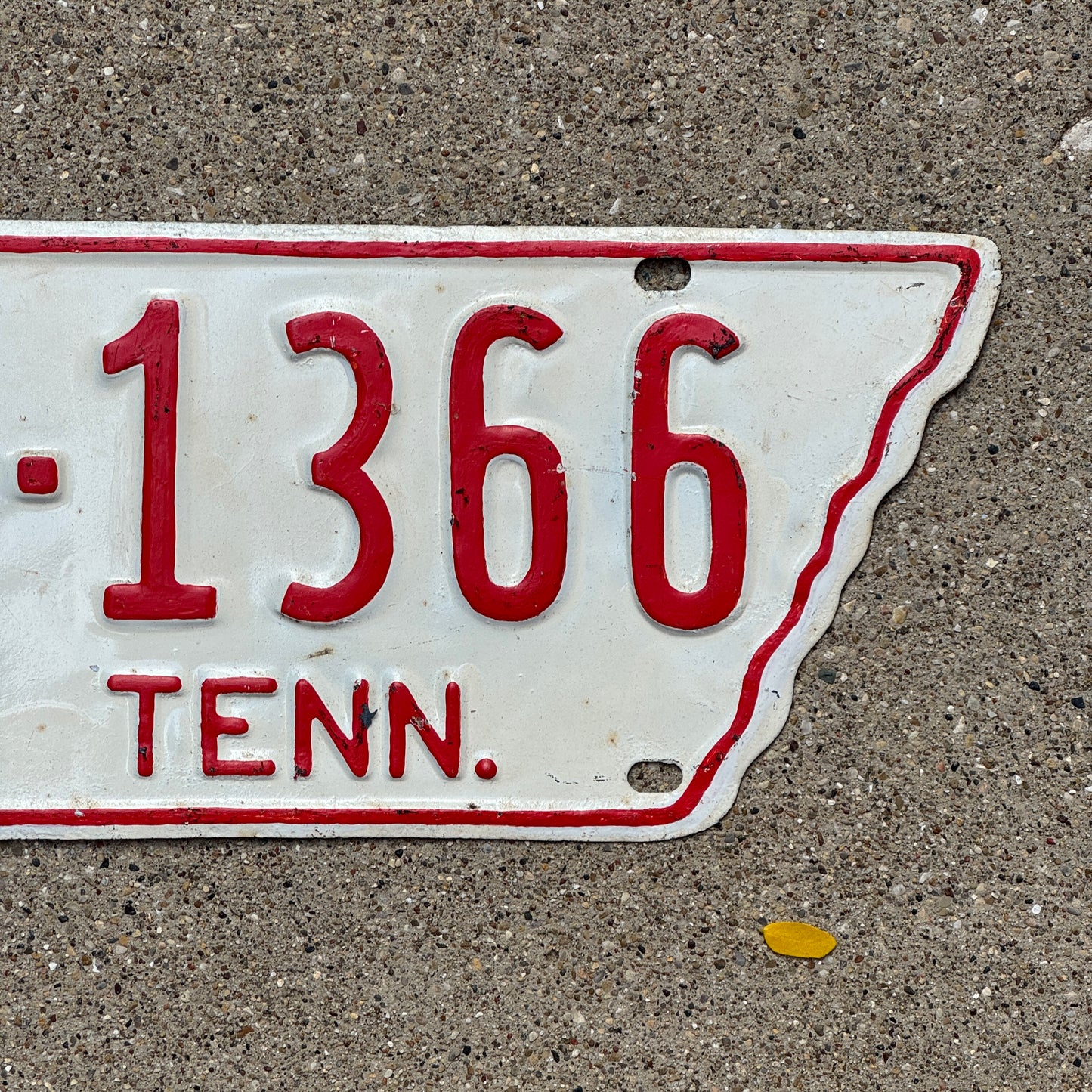 1955 Tennessee Farm License Plate Auto Tag State Shape 13 F1 1366