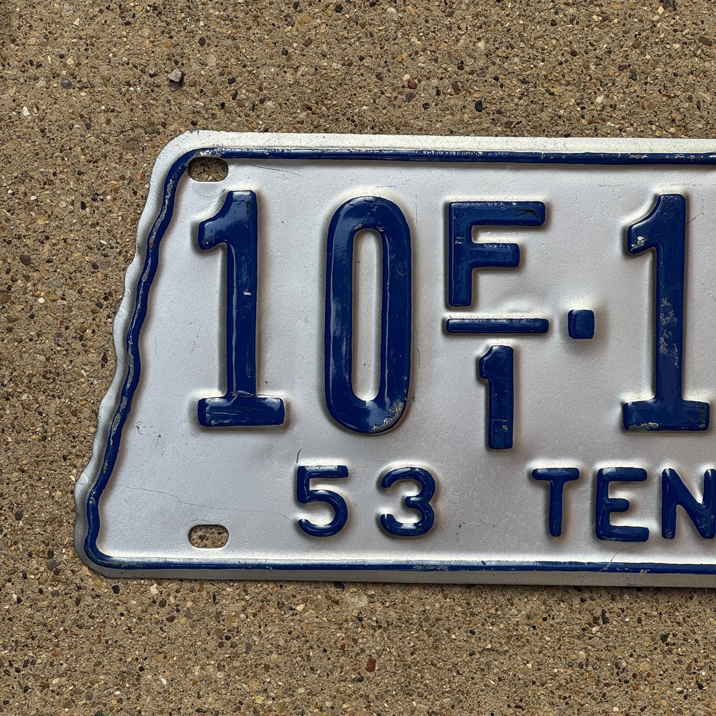 1953 Tennessee Farm License Plate Auto Tag State Shape 10 F1 172