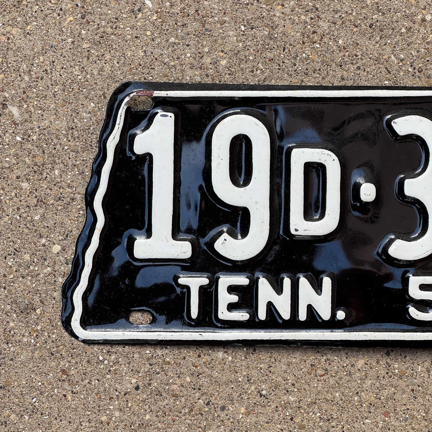 1956 Tennessee License Plate Pair Auto Tag State Shape 19 D 393