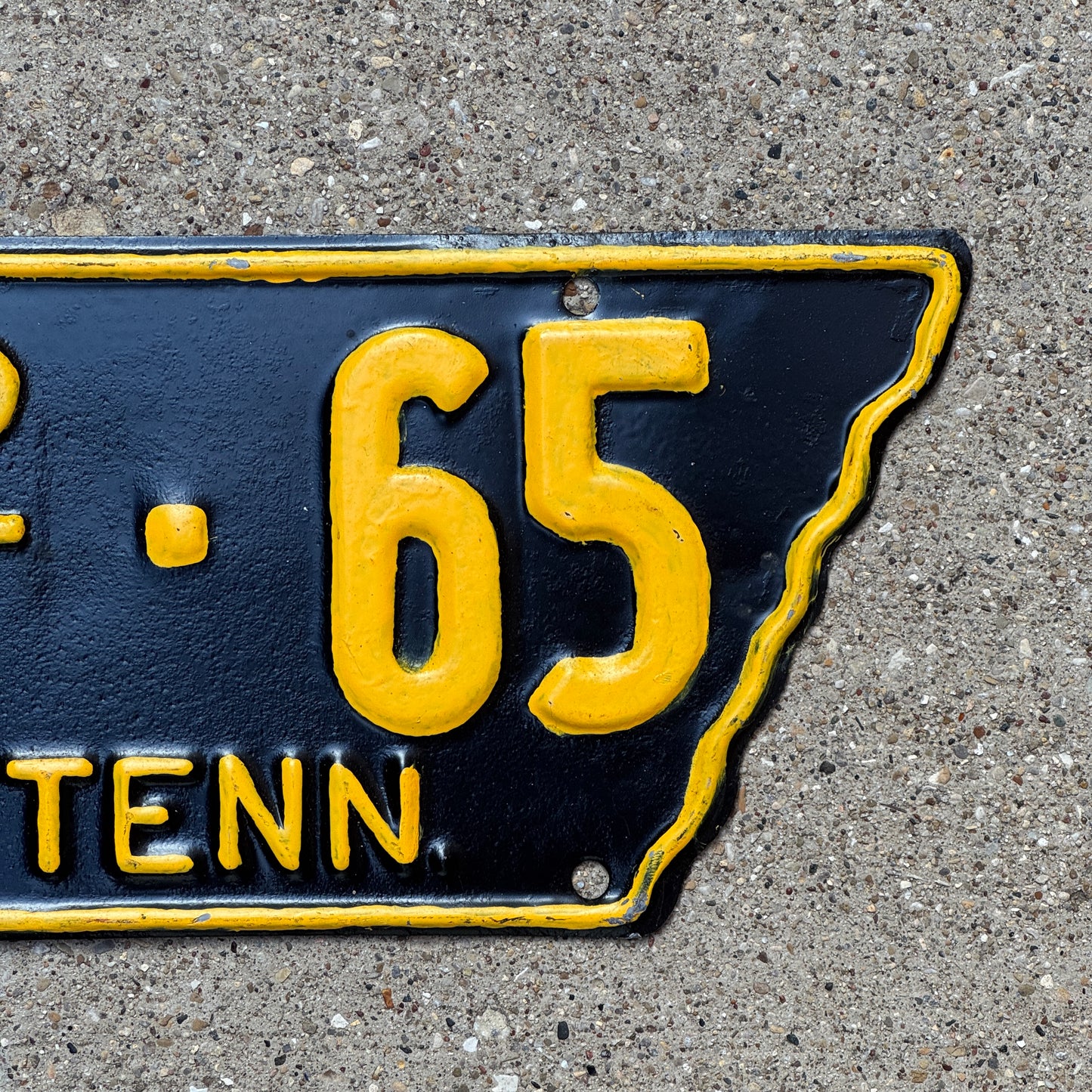 1949 Tennessee Truck License Plate Auto Tag State Shape 27 P1 65