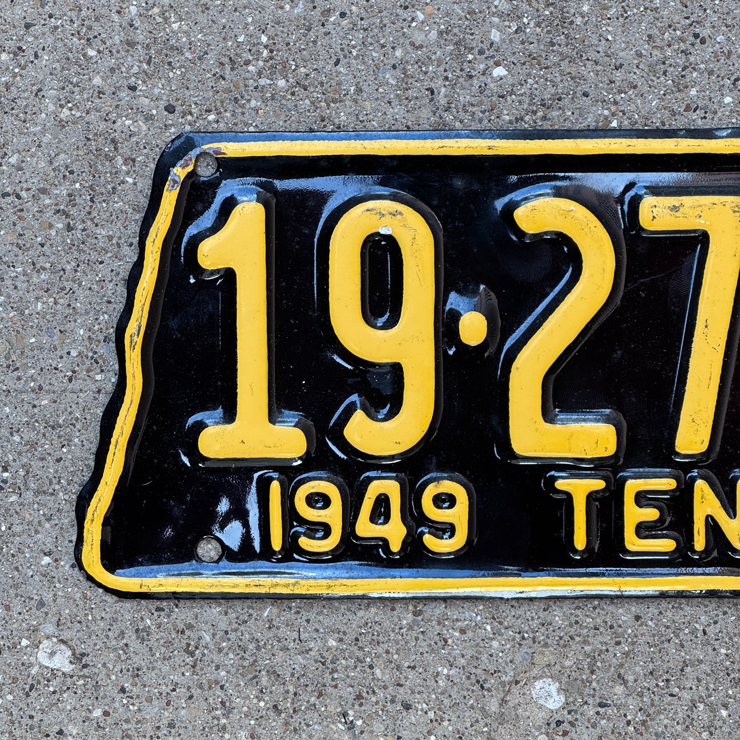 1949 Tennessee License Plate Auto Tag State Shape 19 2717