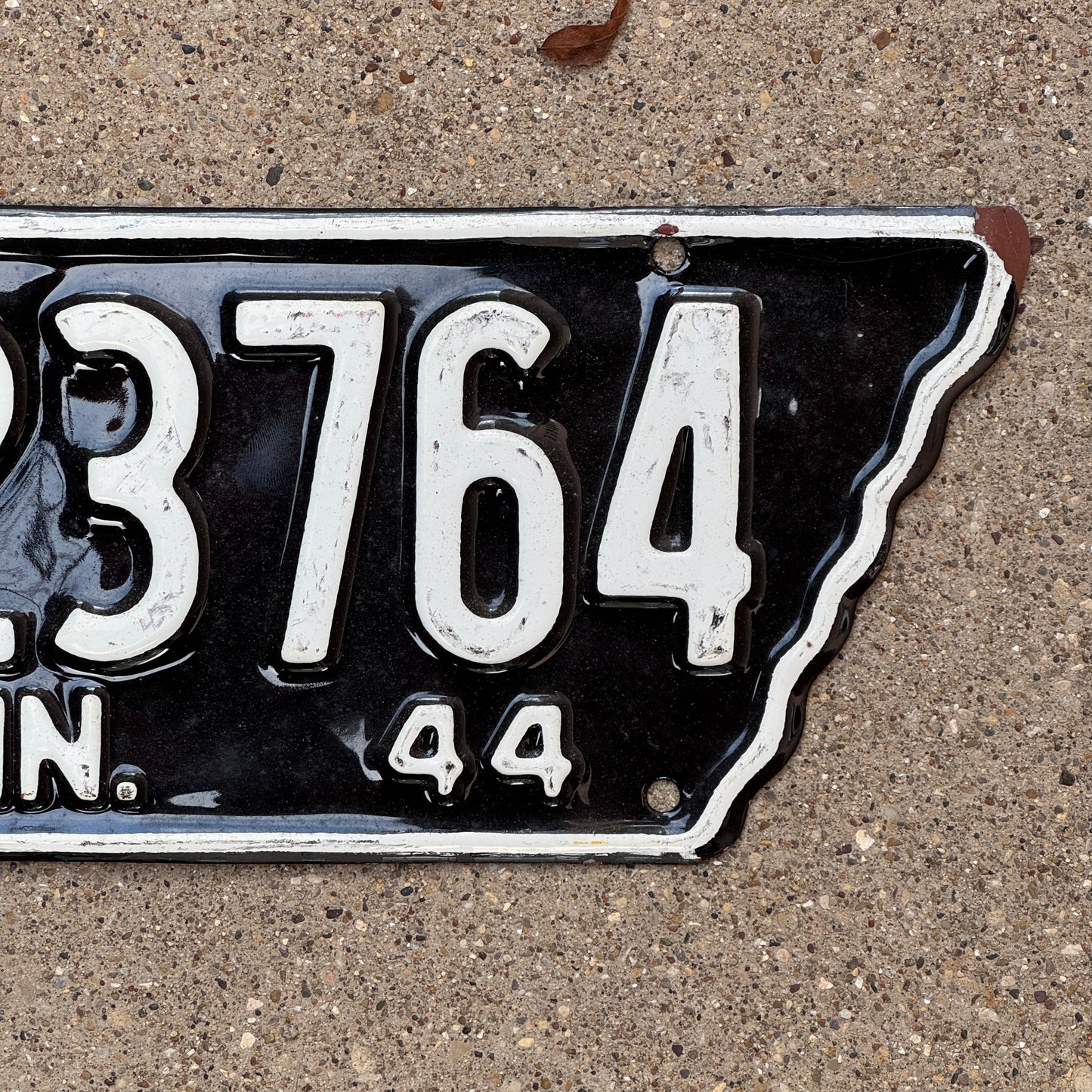 1944 Tennessee License Plate Auto Tag State Shape 2 23764