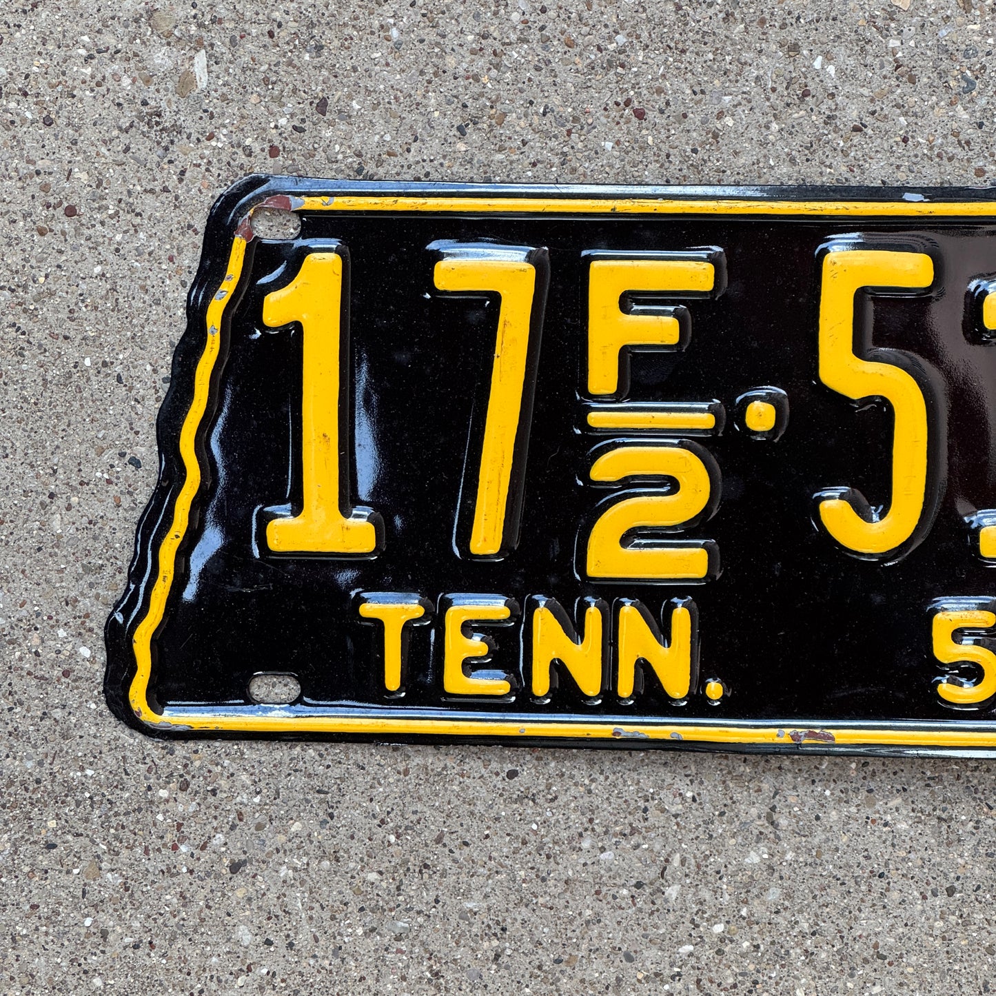 1954 Tennessee Farm License Plate Auto Tag State Shape 17 F2 510