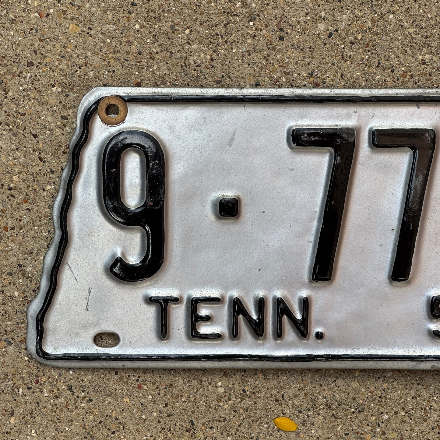 1950 Tennessee License Plate Auto Tag State Shape 9 7732