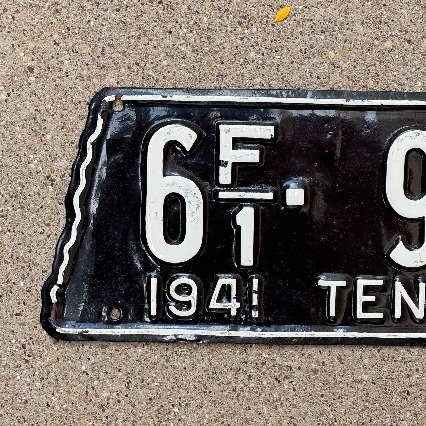 1941 Tennessee Farm License Plate Auto Tag State Shape 6 F1 98