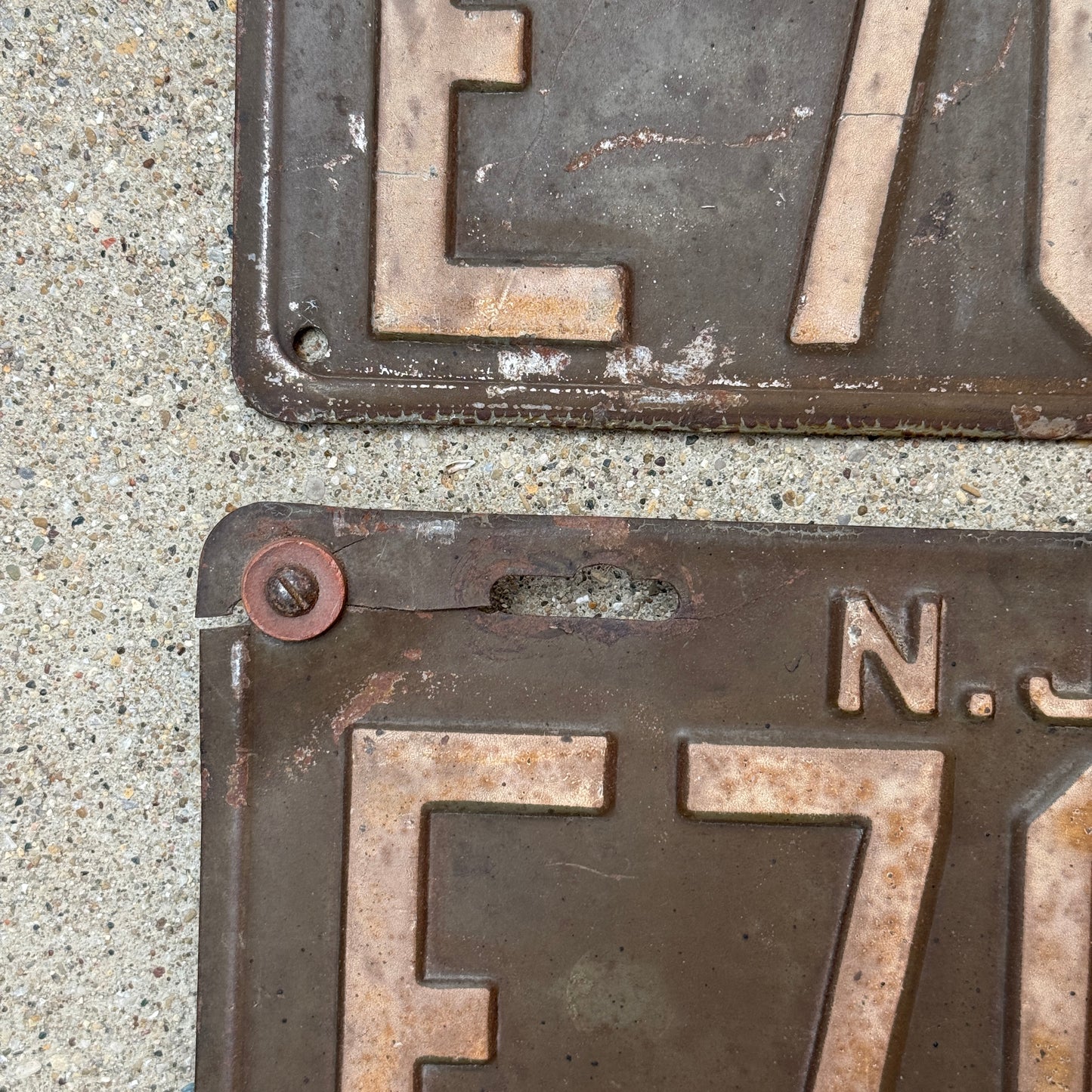 1930 New Jersey License Plate Pair Auto Tag Ford Model A E 70340
