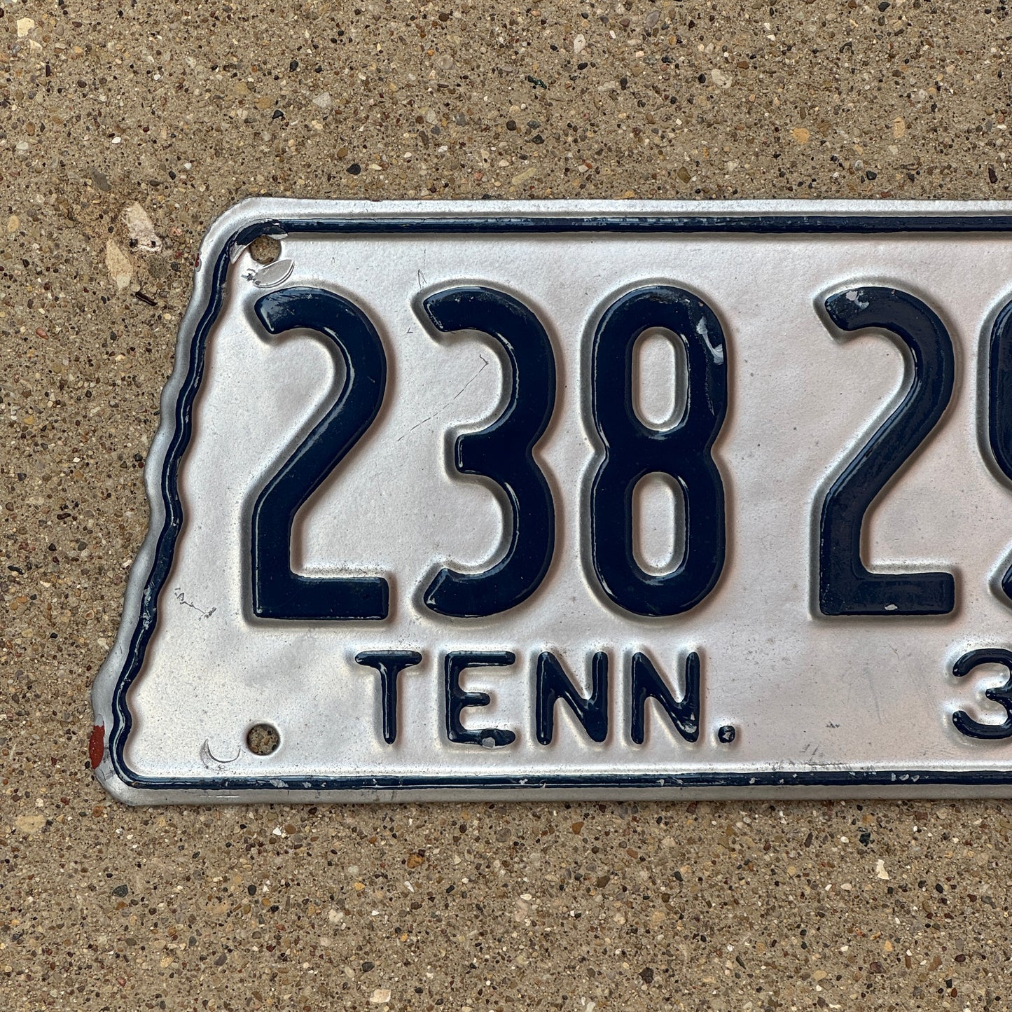 1938 Tennessee License Plate Auto Tag State Shape 238299