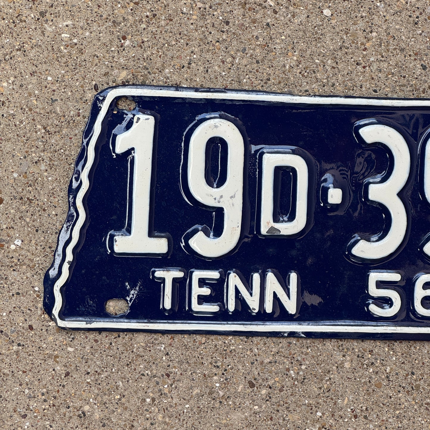 1956 Tennessee License Plate Pair Auto Tag State Shape 19 D 393