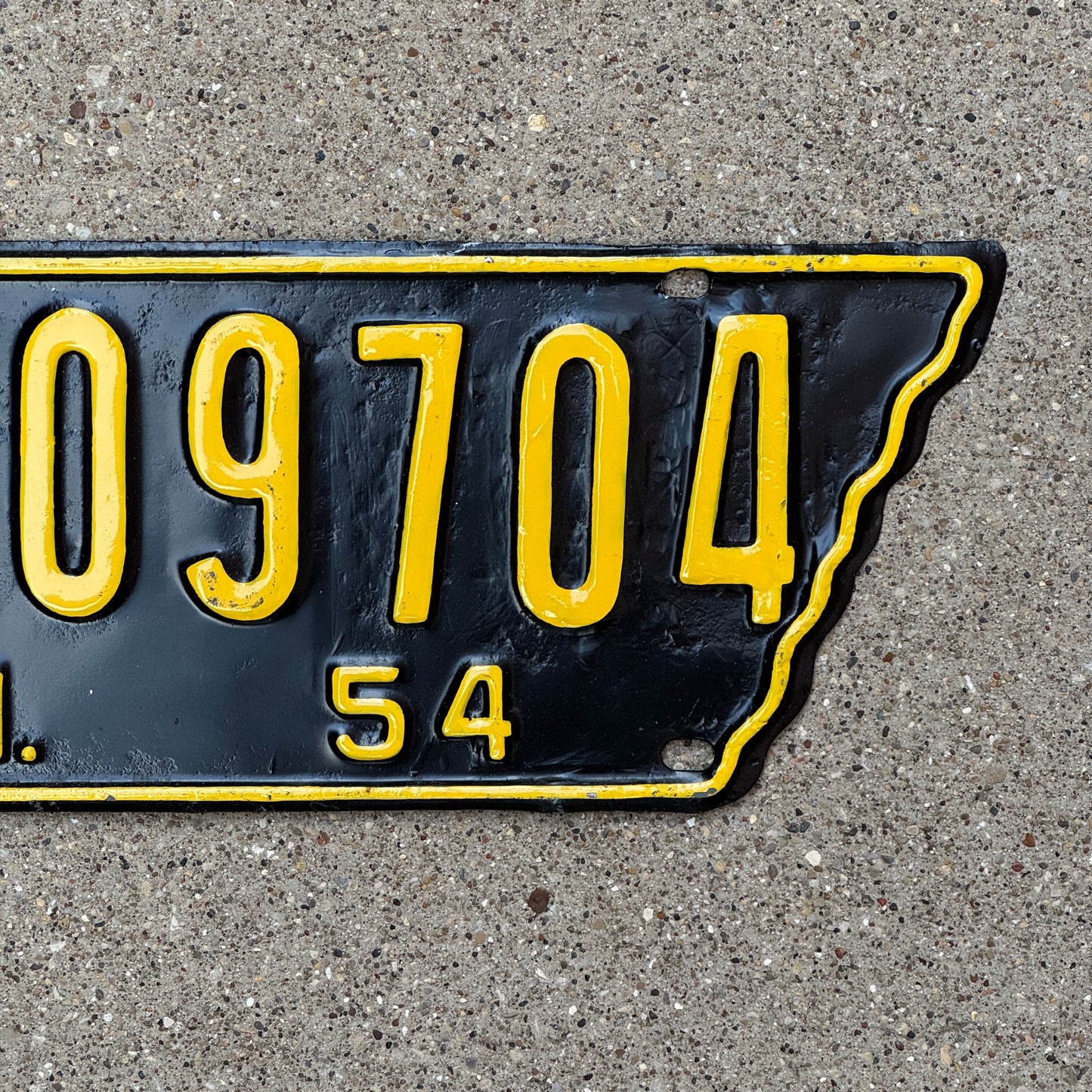 1954 Tennessee License Plate Auto Tag State Shape 2 109704