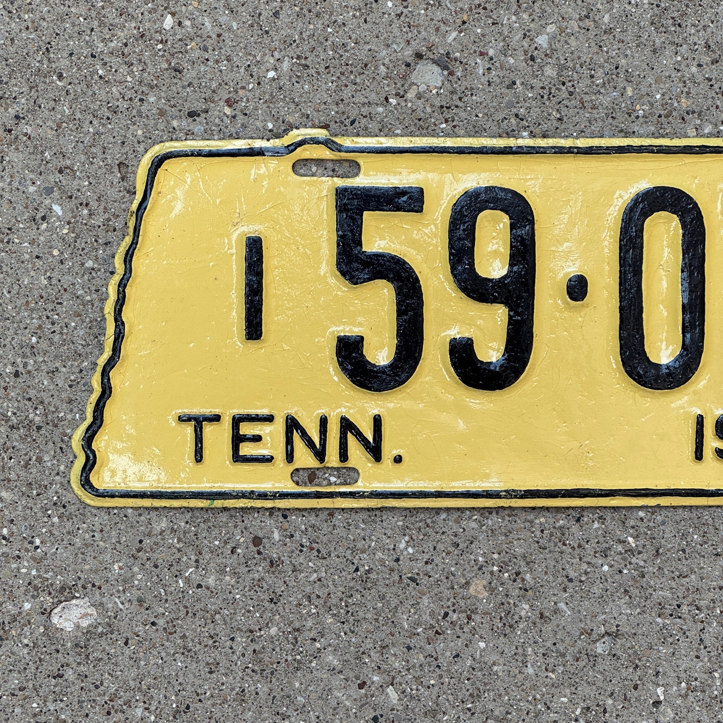 1937 Tennessee Truck License Plate Auto Tag State Shape 1 59 070