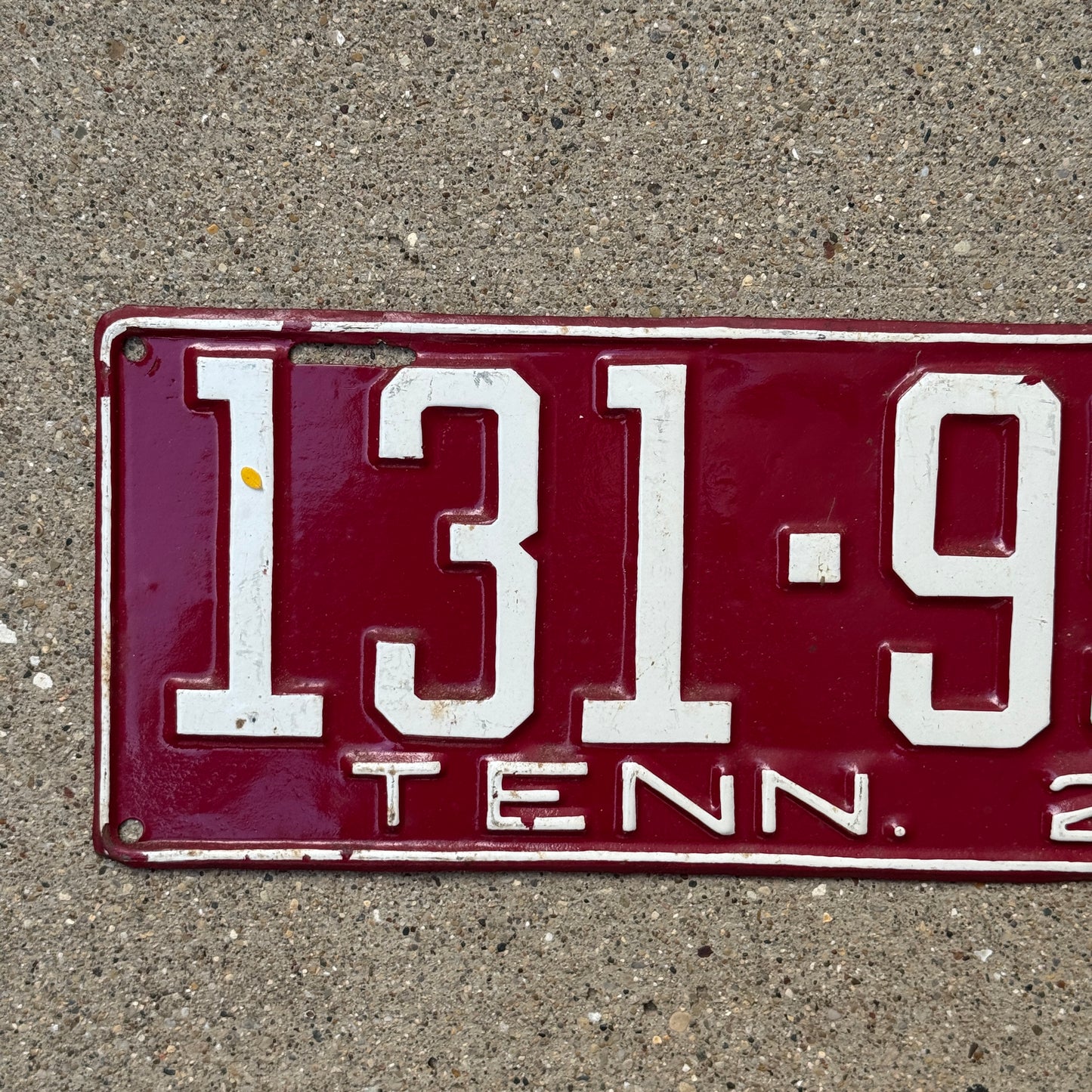 1925 Tennessee License Plate Auto Tag 131 990