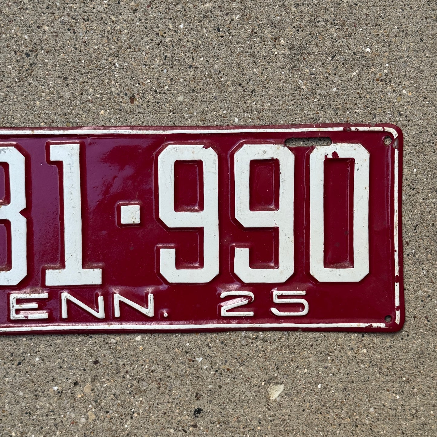 1925 Tennessee License Plate Auto Tag 131 990