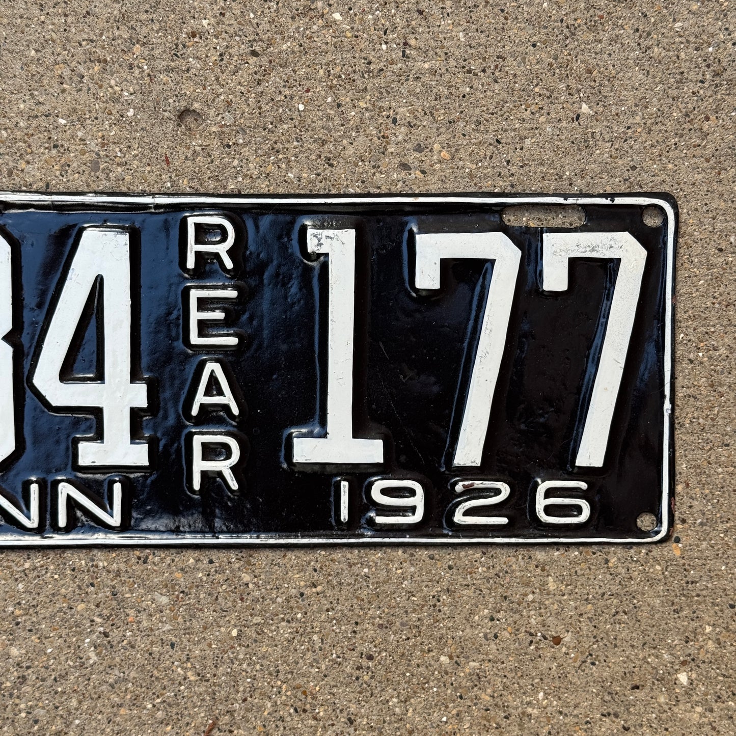 1926 Tennessee License Plate Auto Tag Rear 184177