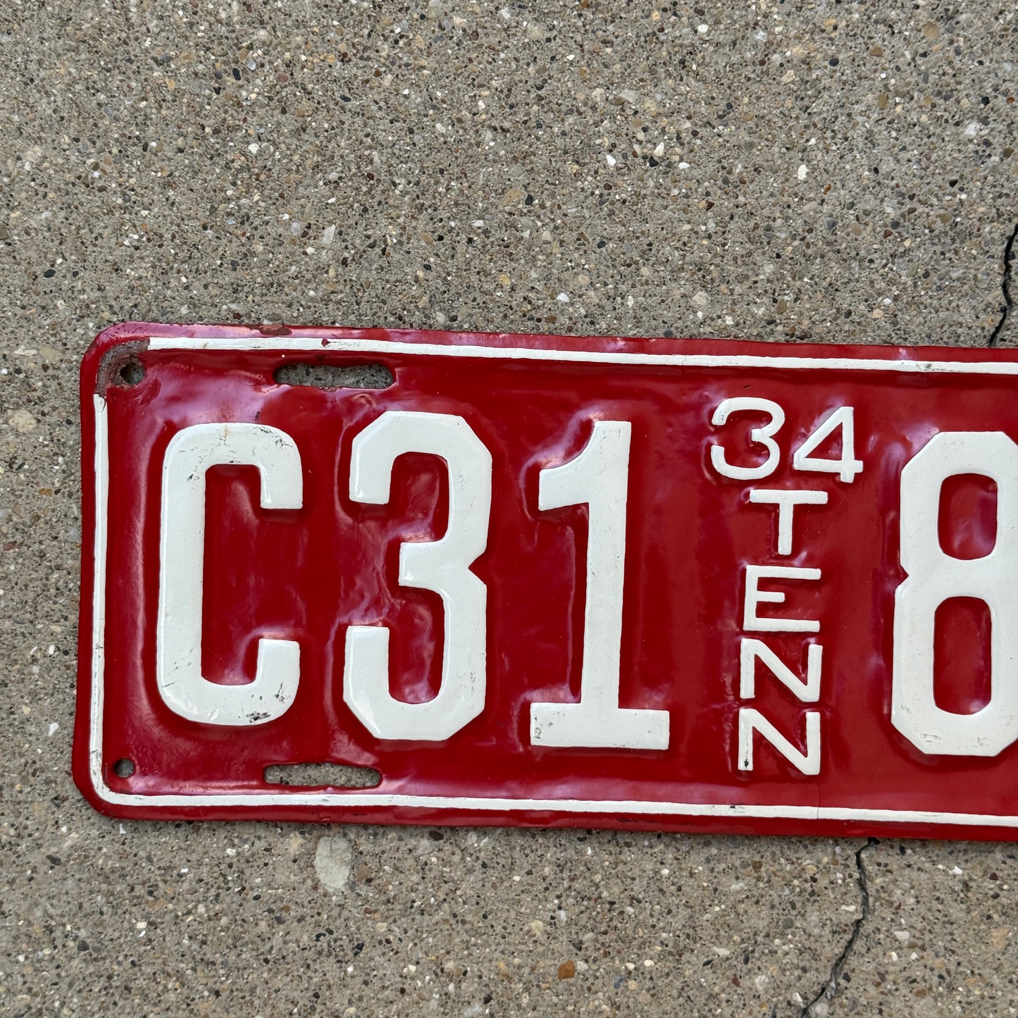 1934 Tennessee Truck License Plate Auto Tag C 31856