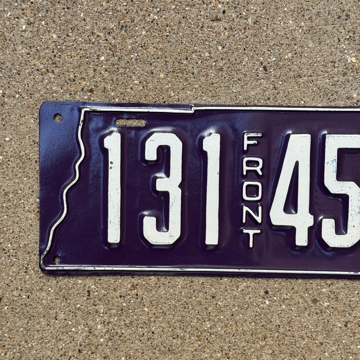 1927 Tennessee License Plate Auto Tag Front 131 451