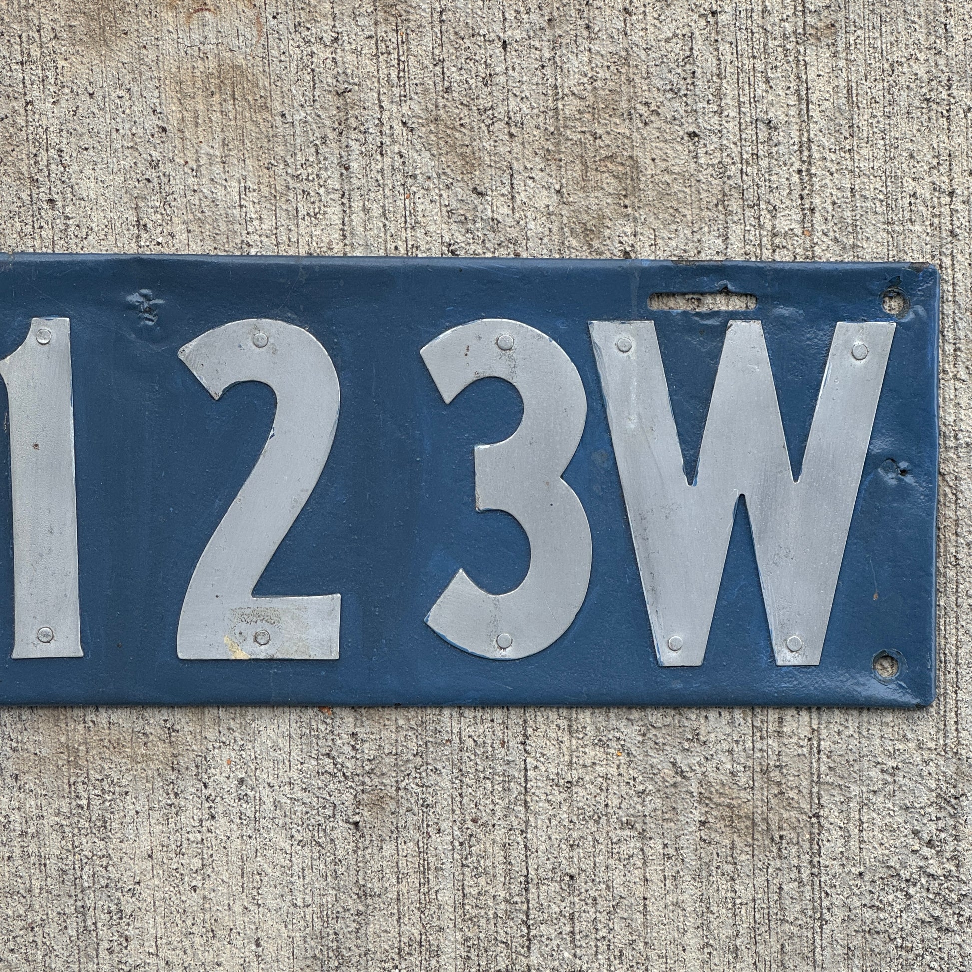 Detail Photo of a 1913 Wisconsin License Plate Auto Tag Garage Decor Vintage Palindrome 32123