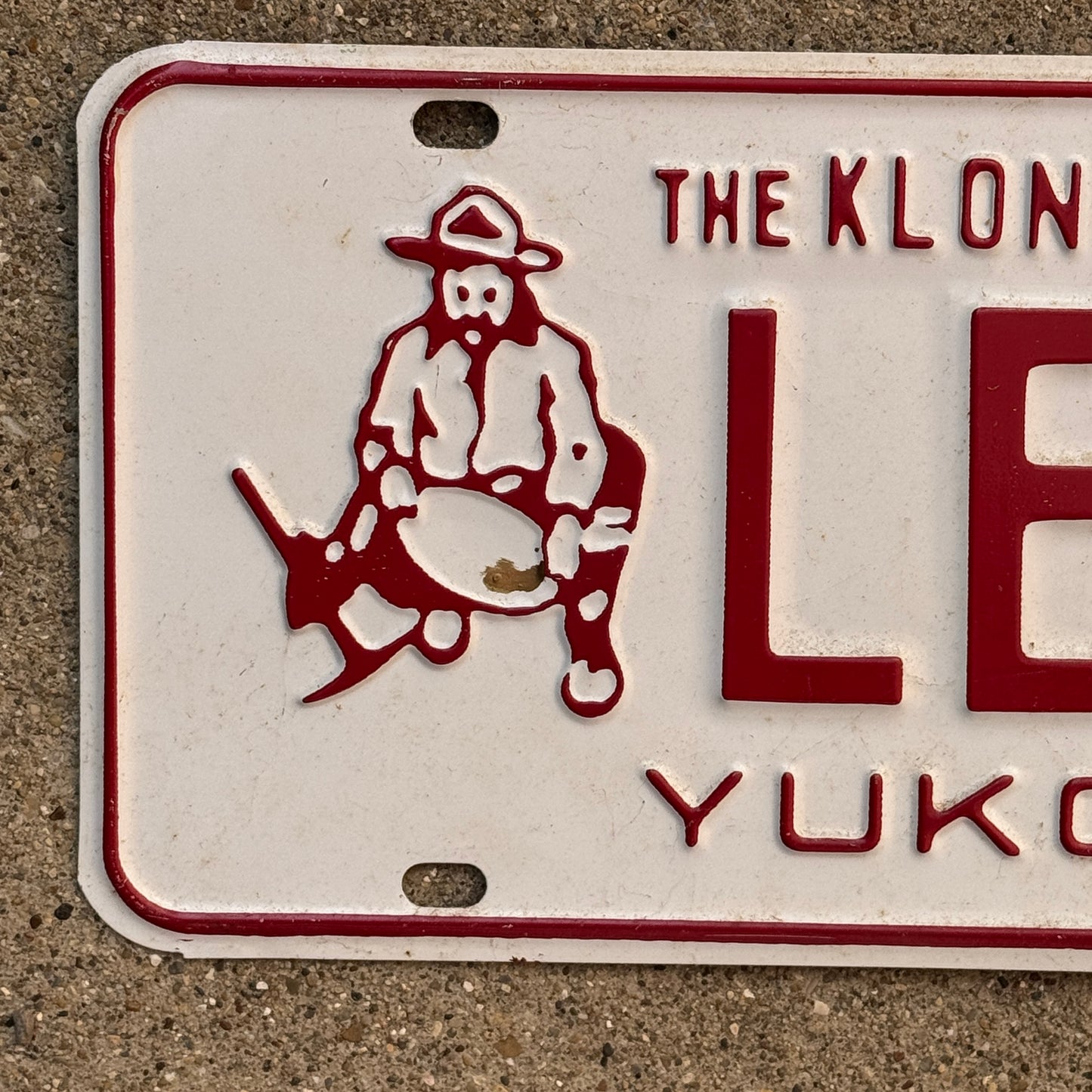 1982 Yukon License Plate Auto Tag Klondike Gold Miner LEG 3