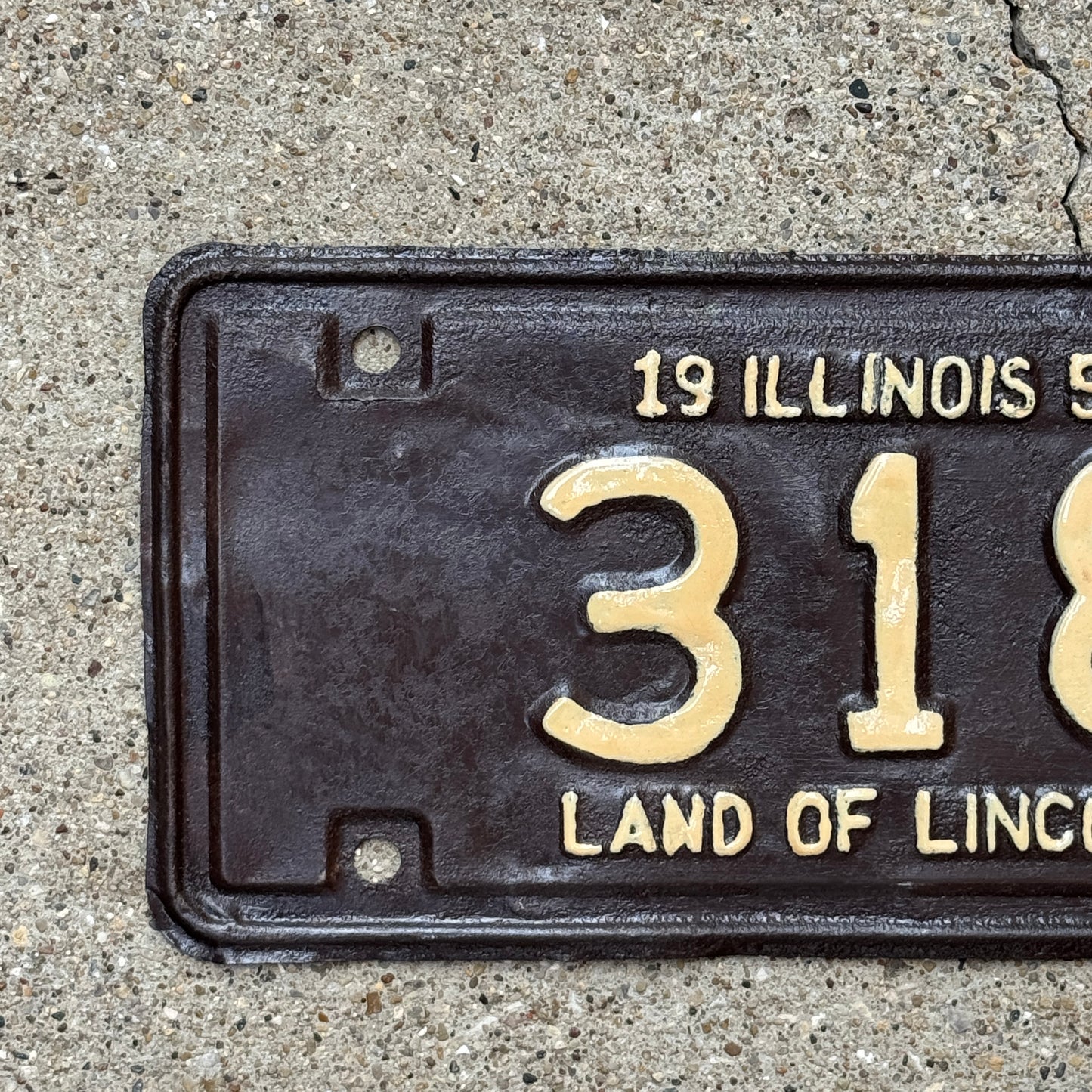 1959 Illinois Motorcycle License Plate Auto Tag Low Number Three Digit 318