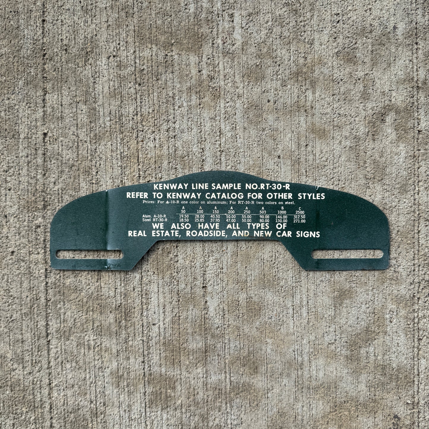 1960 Era Advertising Specialties Mfg Co Brooklyn New York License Plate Topper Auto Tag