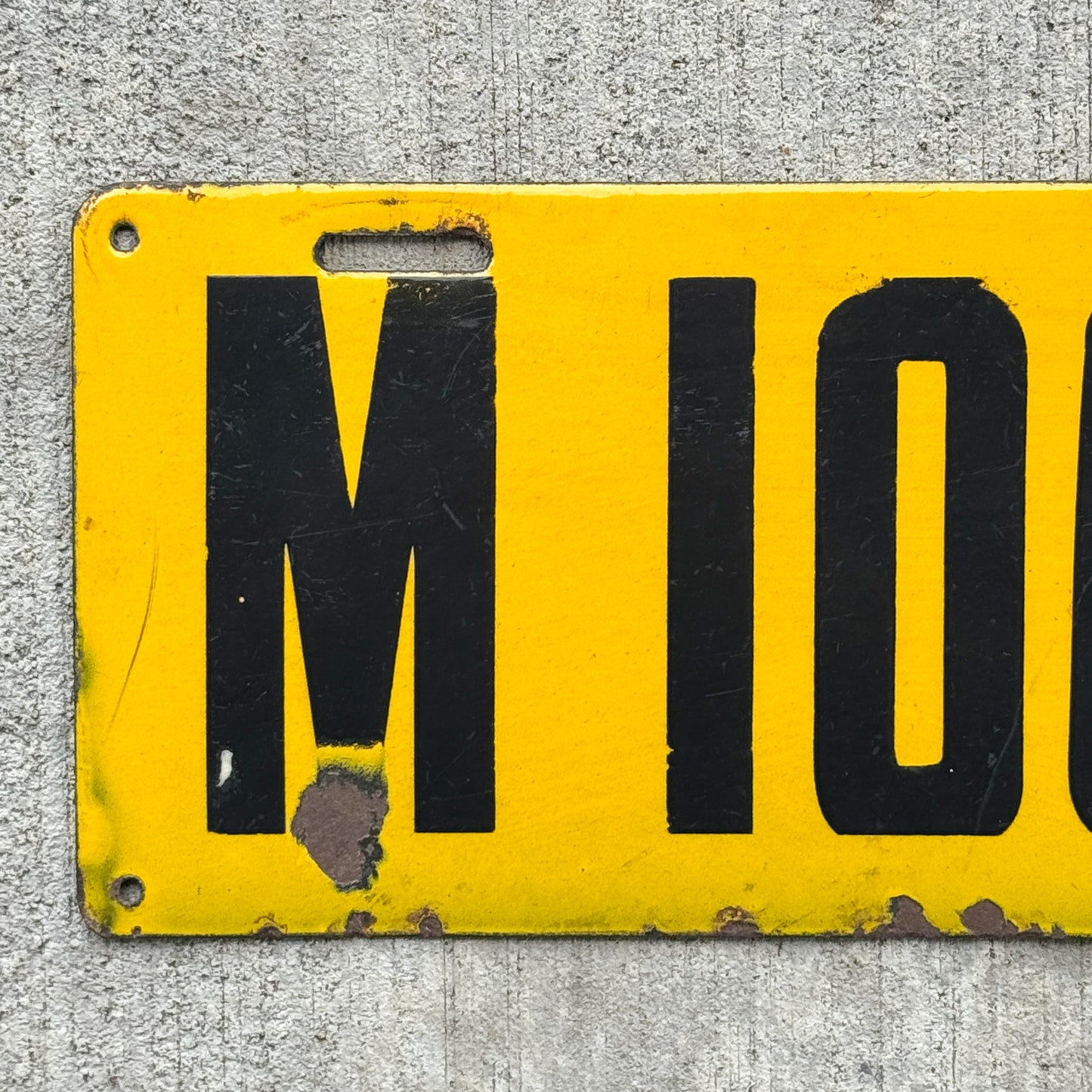 1913 Indiana Porcelain Manufacturer License Plate Auto Tag High Quality First Issue M 106