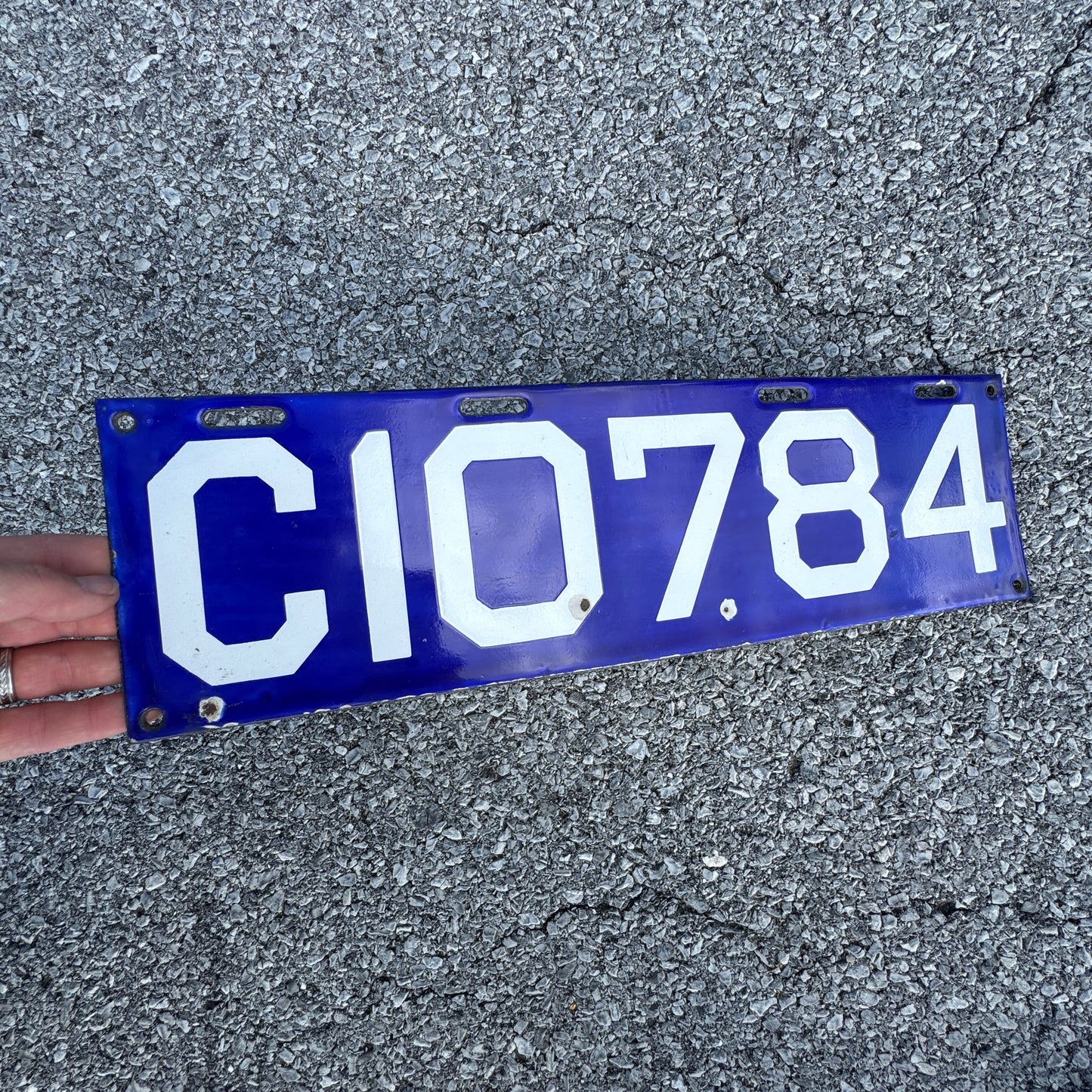 1913 Connecticut Porcelain License Plate Auto Tag C 10784
