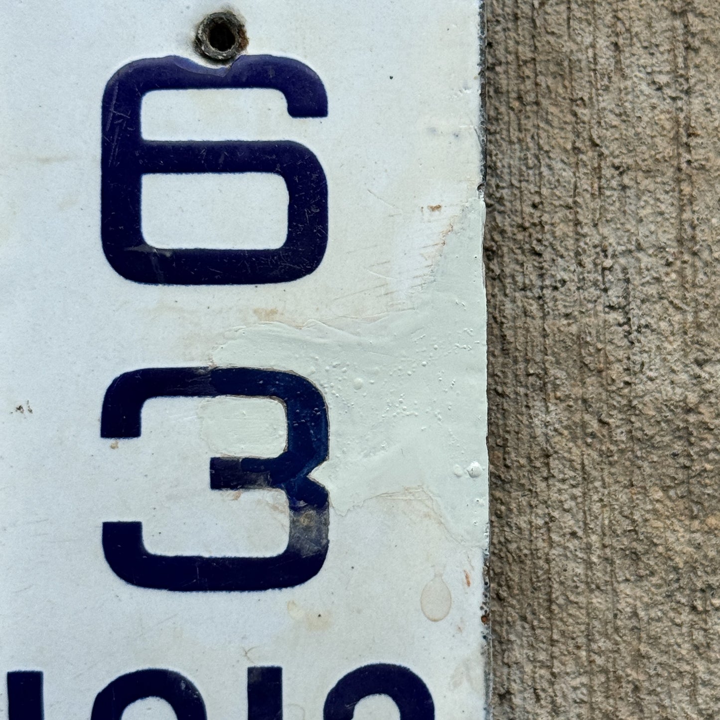 1912 Maryland Porcelain Motorcycle License Plate Auto Tag Low Number Three Digit Curved 963