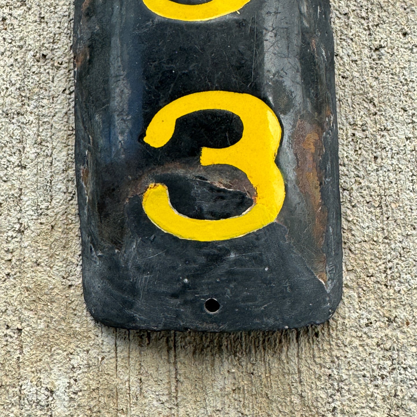 1913 Maryland Porcelain Motorcycle License Plate Auto Tag Low Number Three Digit Curved 293