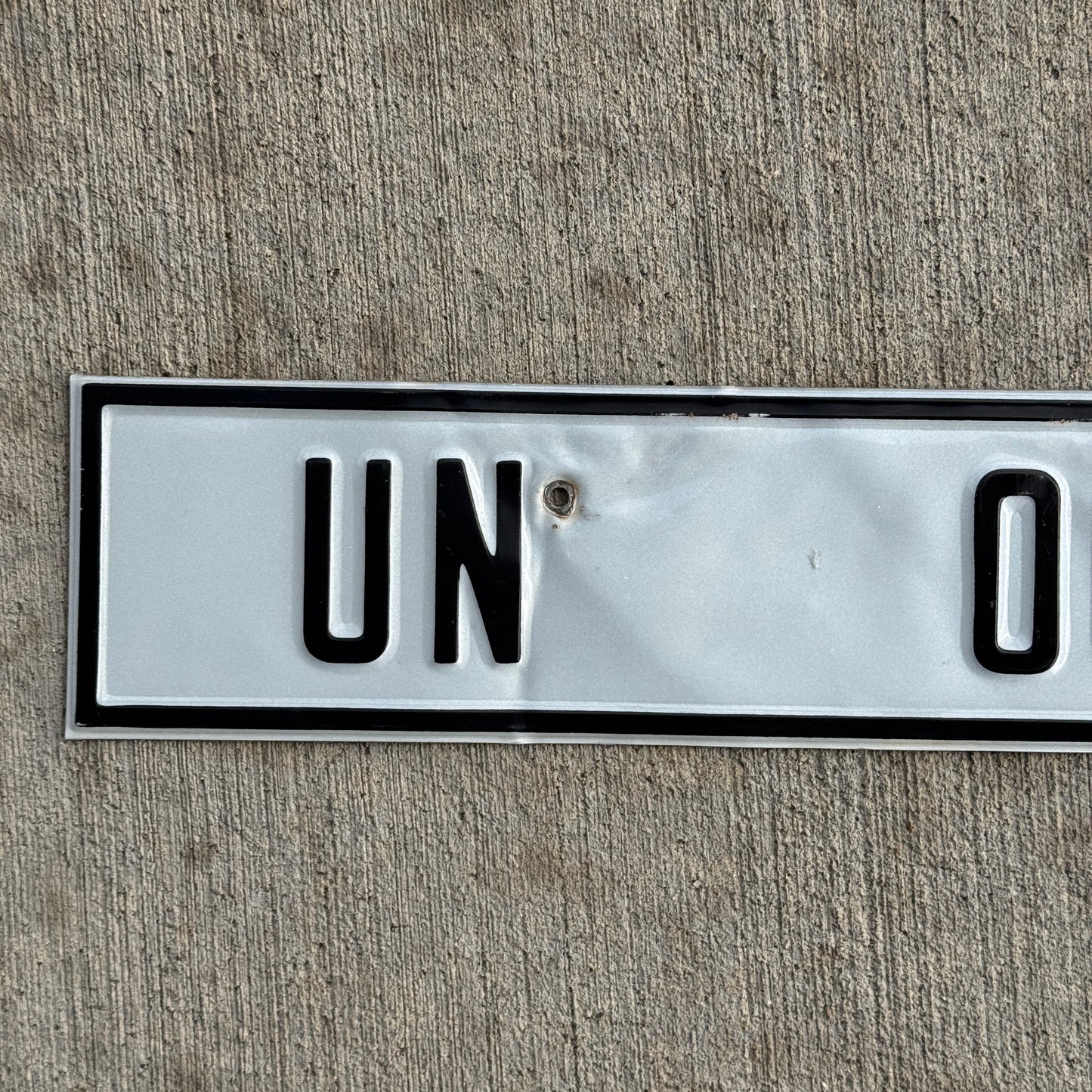 2000 Era United Nations License Plate Auto Tag UN 00896