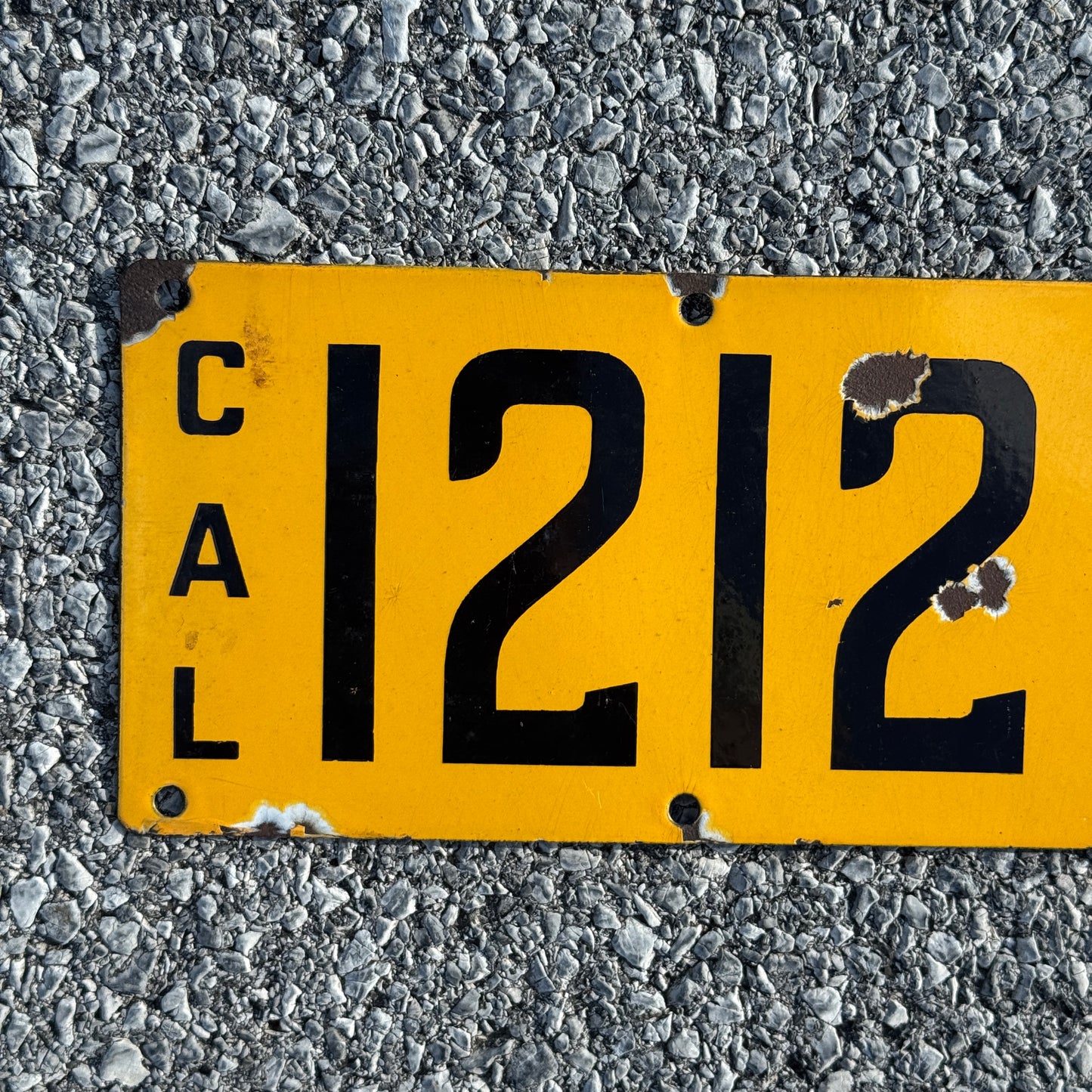 1915 California Porcelain License Plate Auto Tag Second Issue 121238