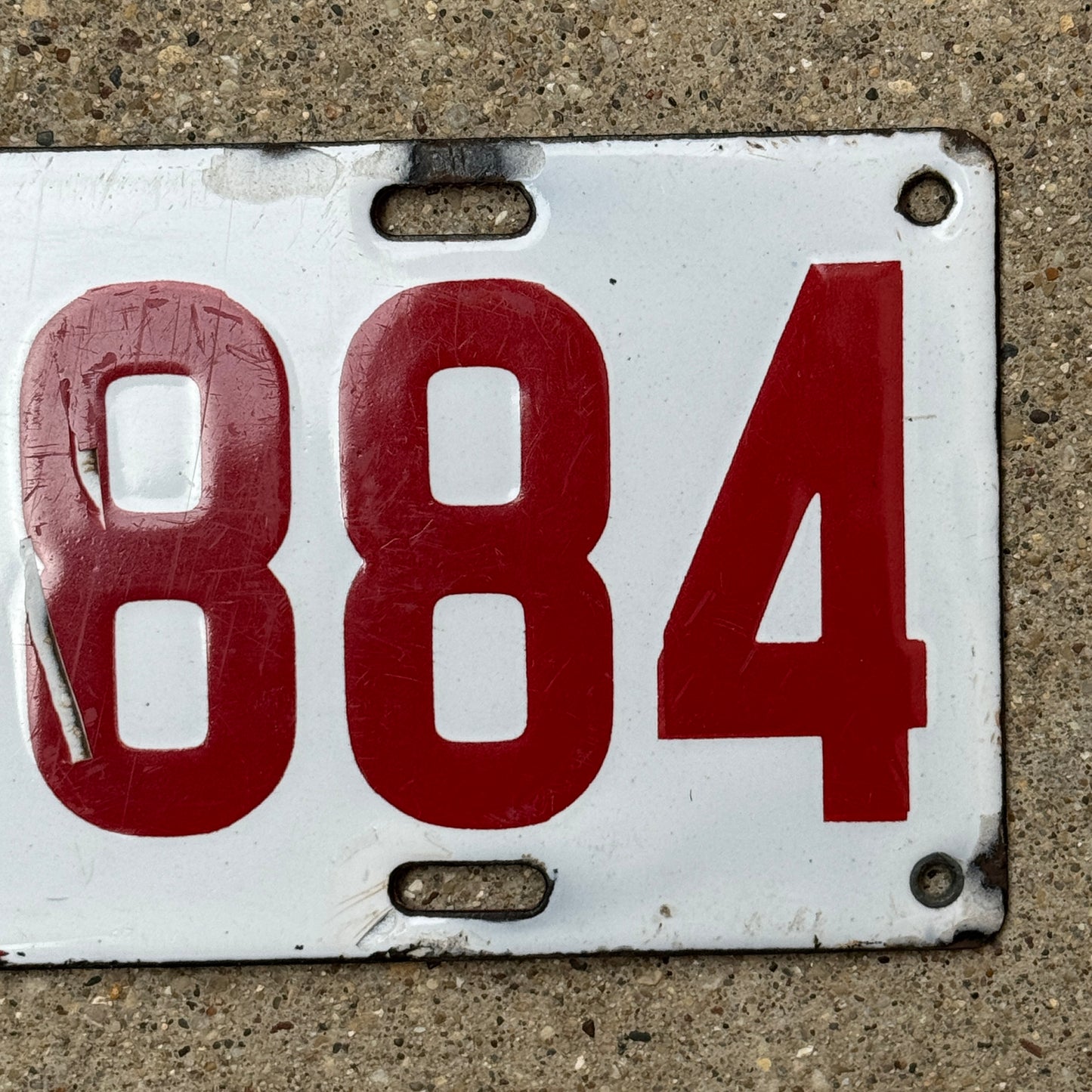 1914 Michigan Porcelain License Plate Auto Tag 47884