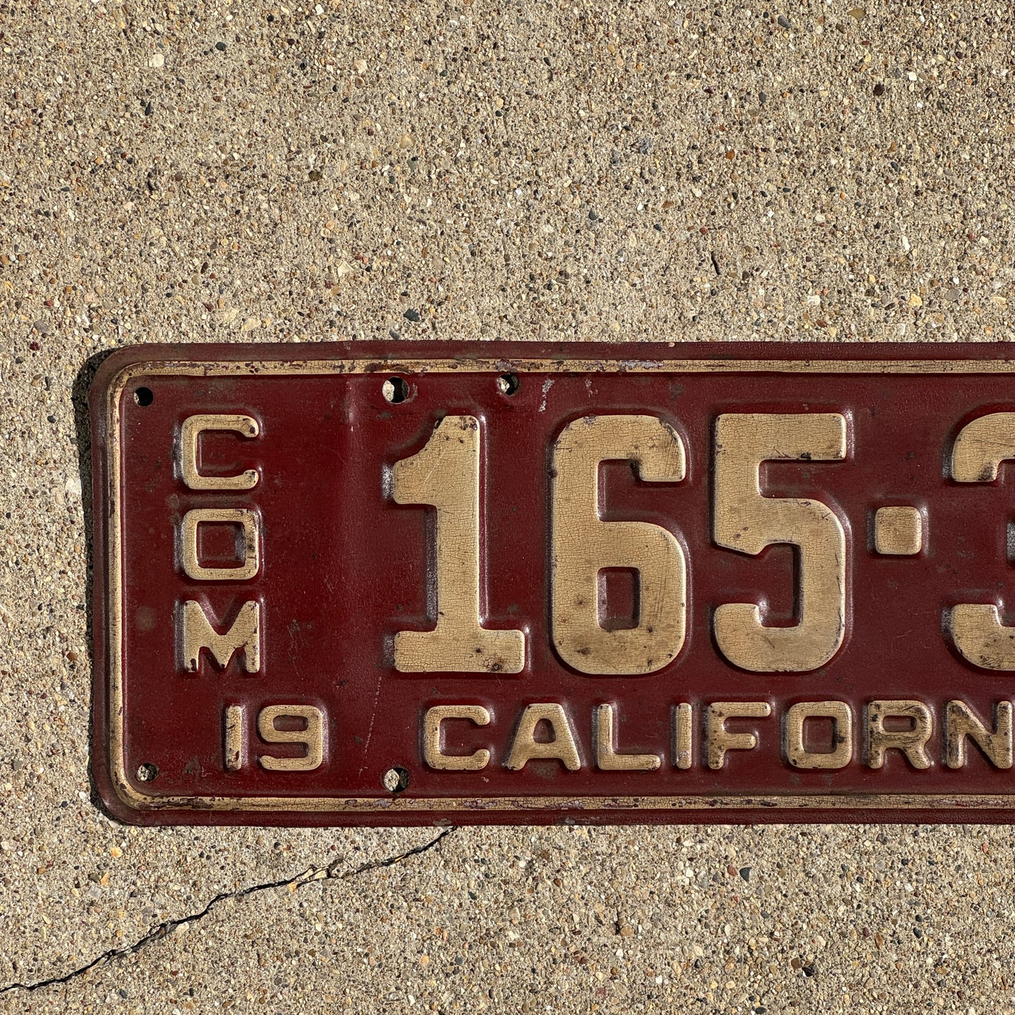 1927 California Commercial License Plate Auto Tag 165 360