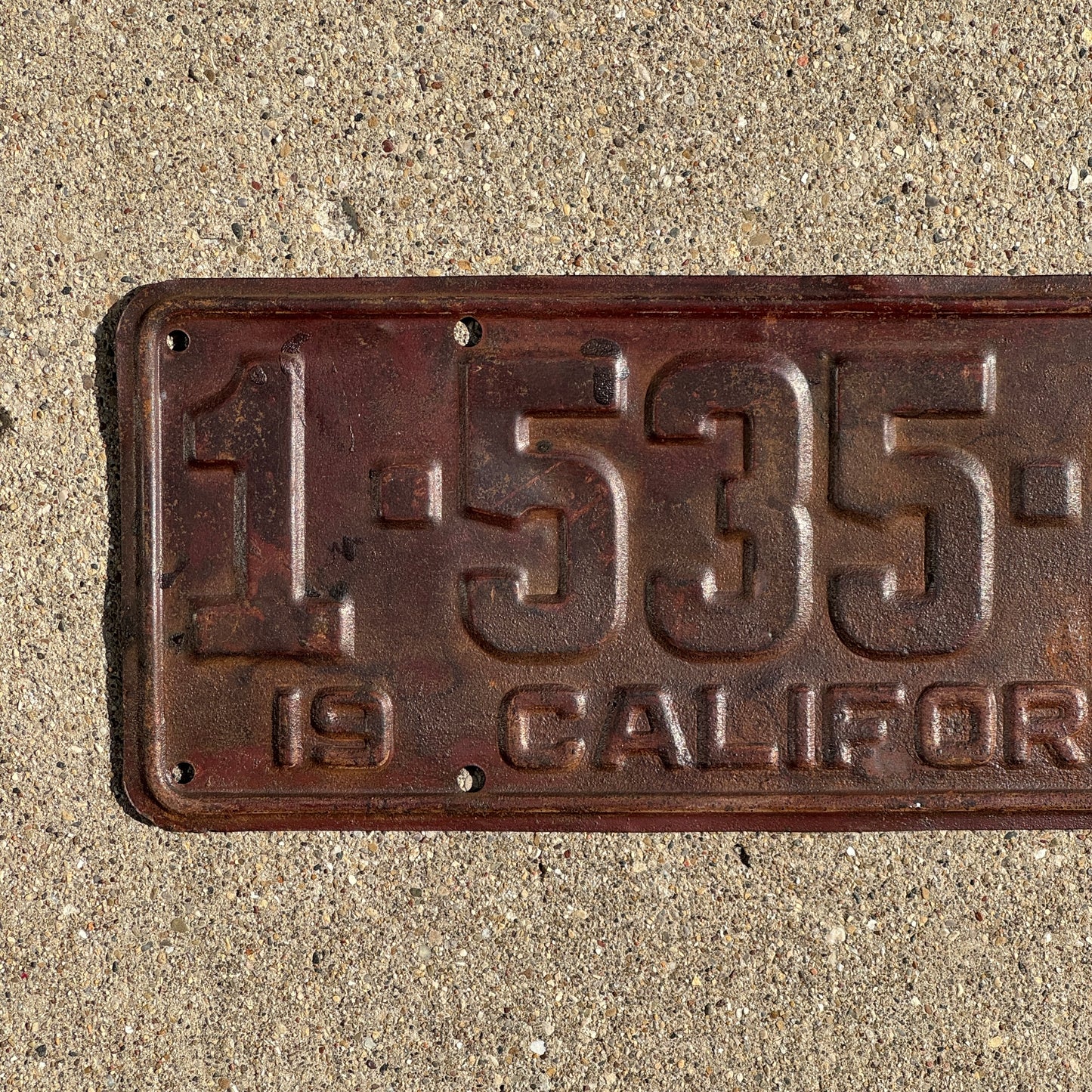 1927 California License Plate Auto Tag 1 535 194