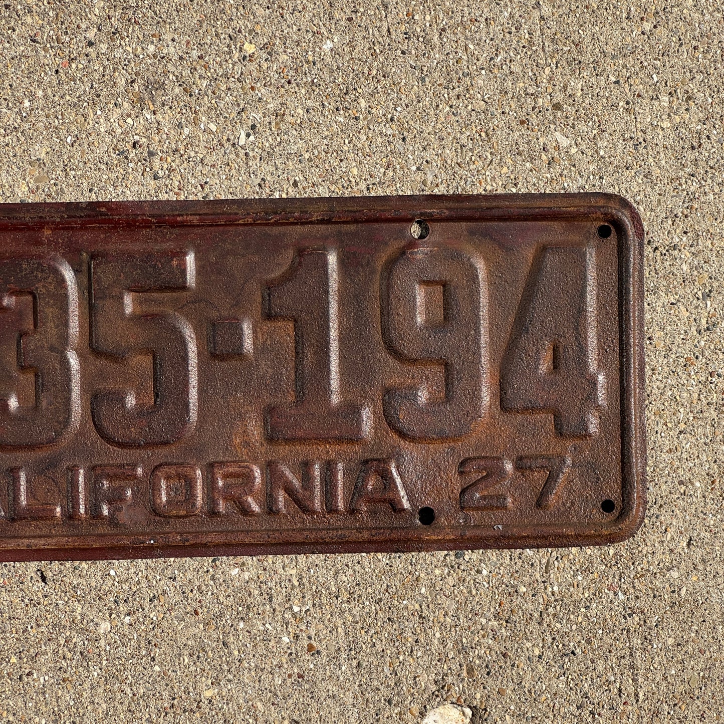 1927 California License Plate Auto Tag 1 535 194