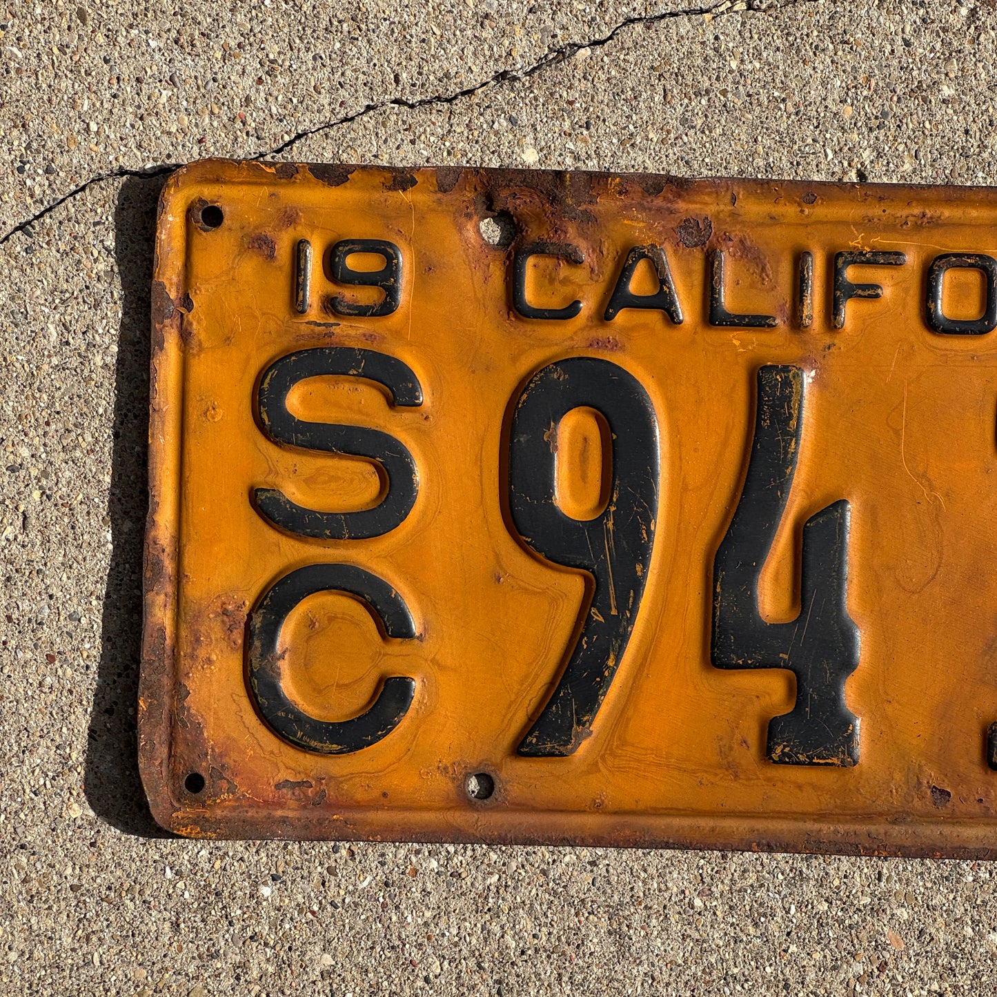 1934 California Commercial License Plate Auto Tag SC 94 162