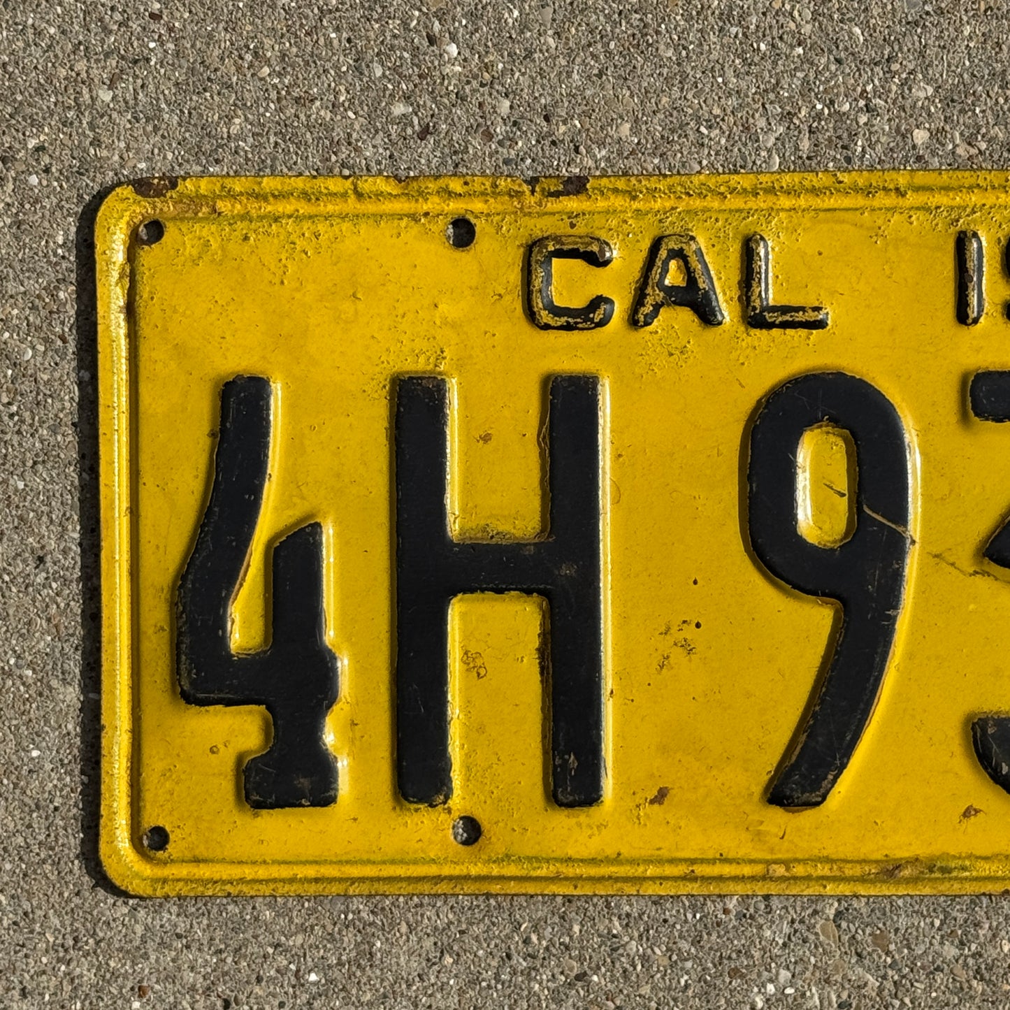 1938 California License Plate Auto Tag 4H 9395