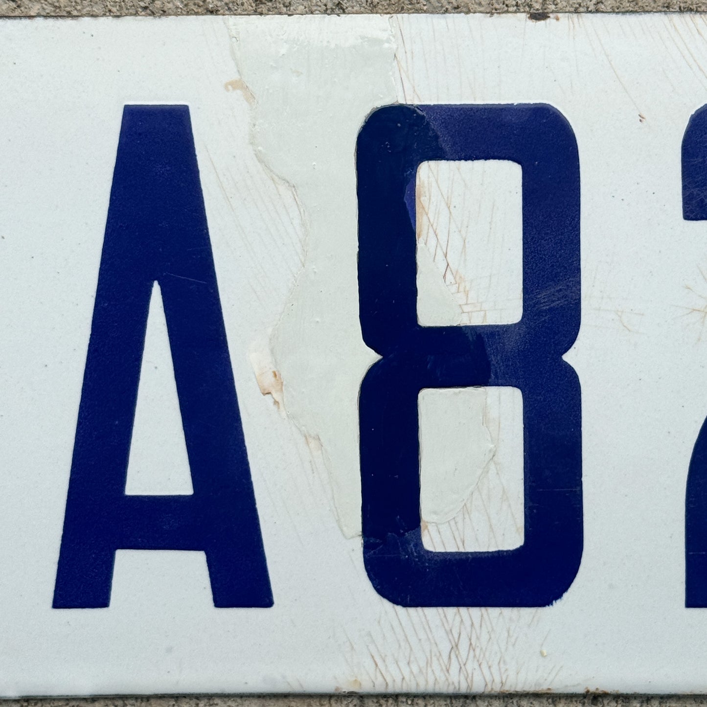 1916 California Porcelain Dealer License Plate Auto Tag  A 827