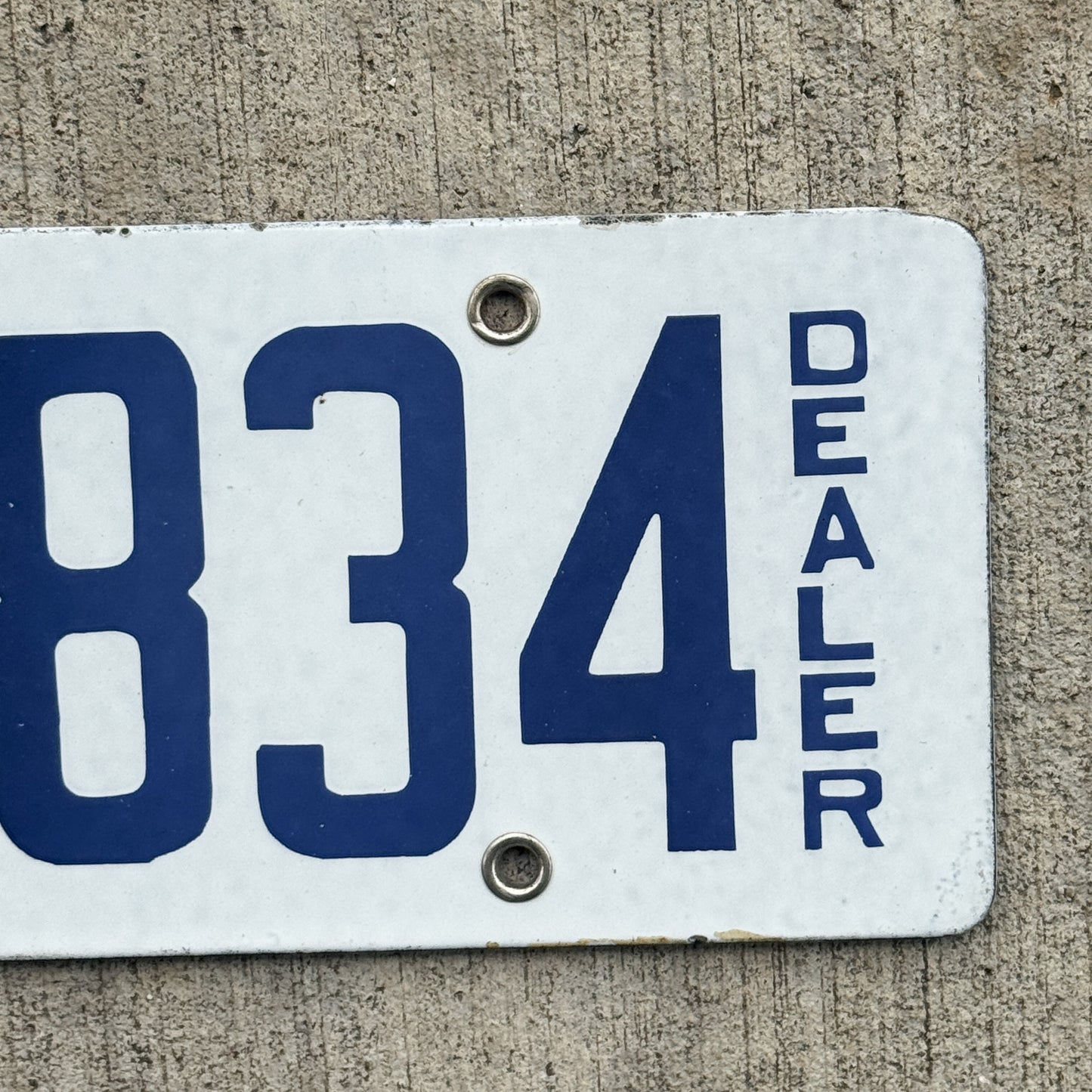 1918 California Porcelain Dealer License Plate Auto Tag High Quality B 2834